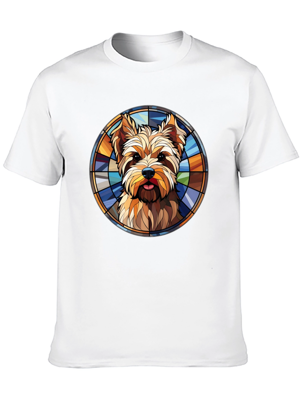 Yorkie Dog Stained Glass Graphic Tee