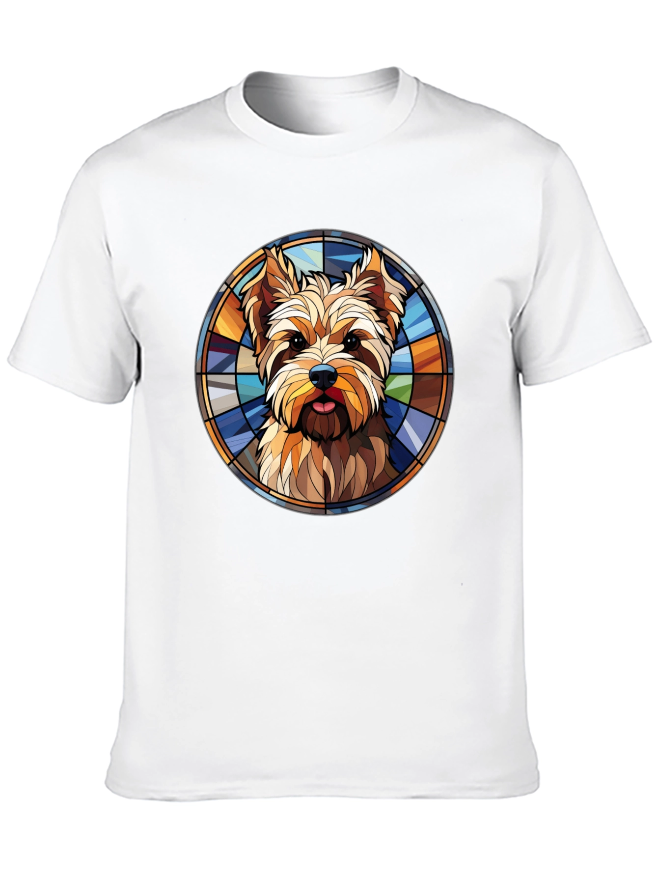 Yorkie Dog Stained Glass Graphic Tee