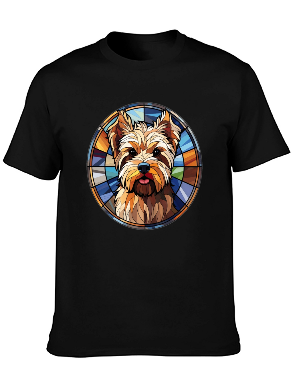 Yorkie Dog Stained Glass Graphic Tee