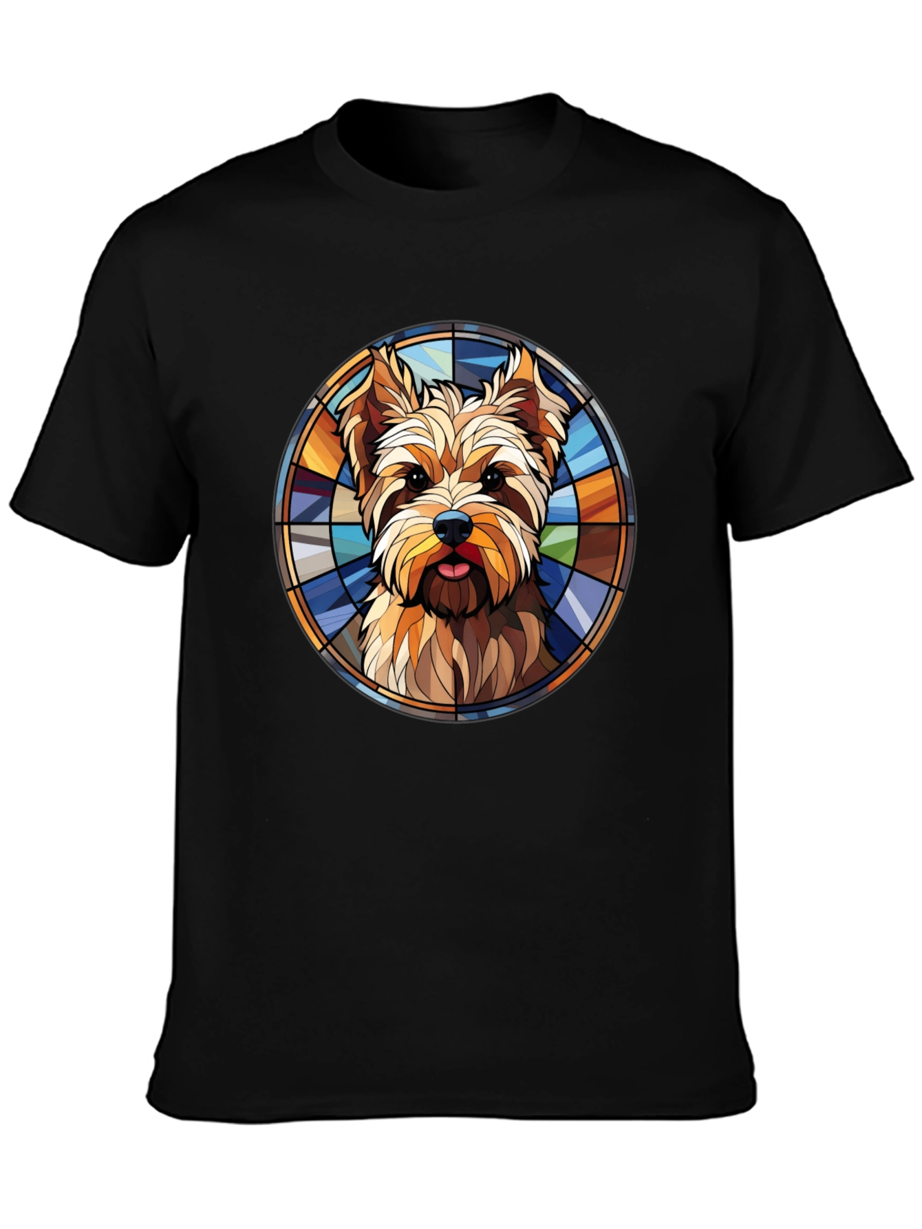 Yorkie Dog Stained Glass Graphic Tee
