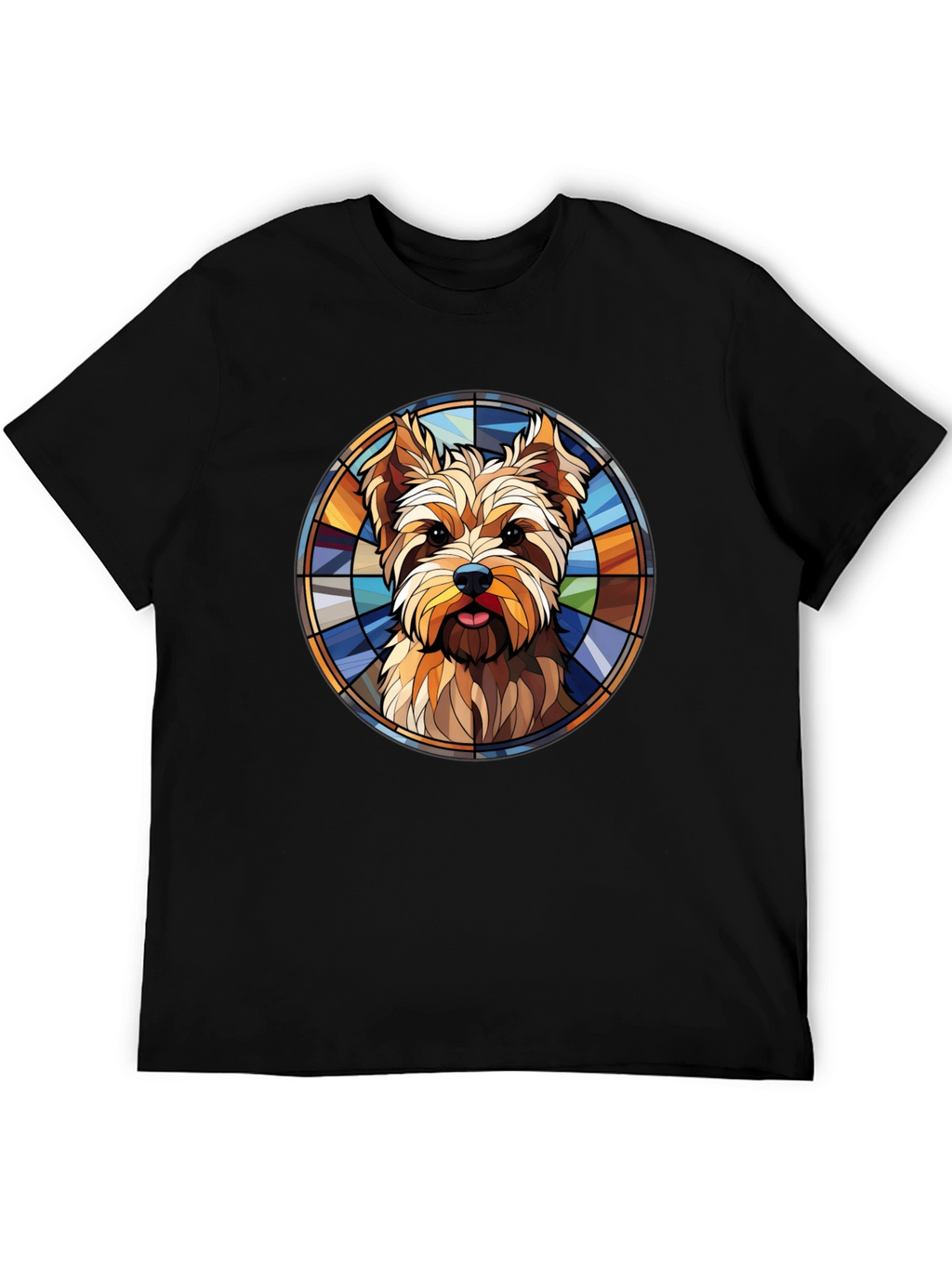 Yorkie Dog Stained Glass Graphic Tee