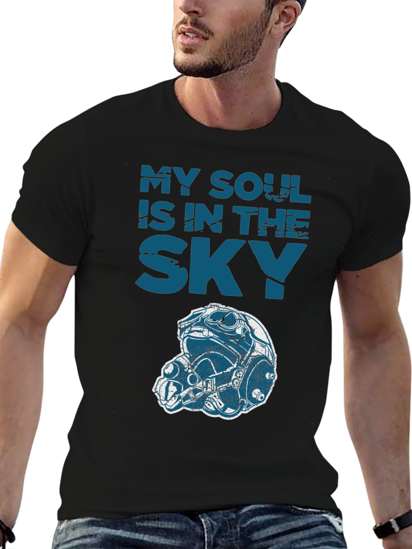 My Soul is in the Sky Graphic Tee - Pilot Helmet Design