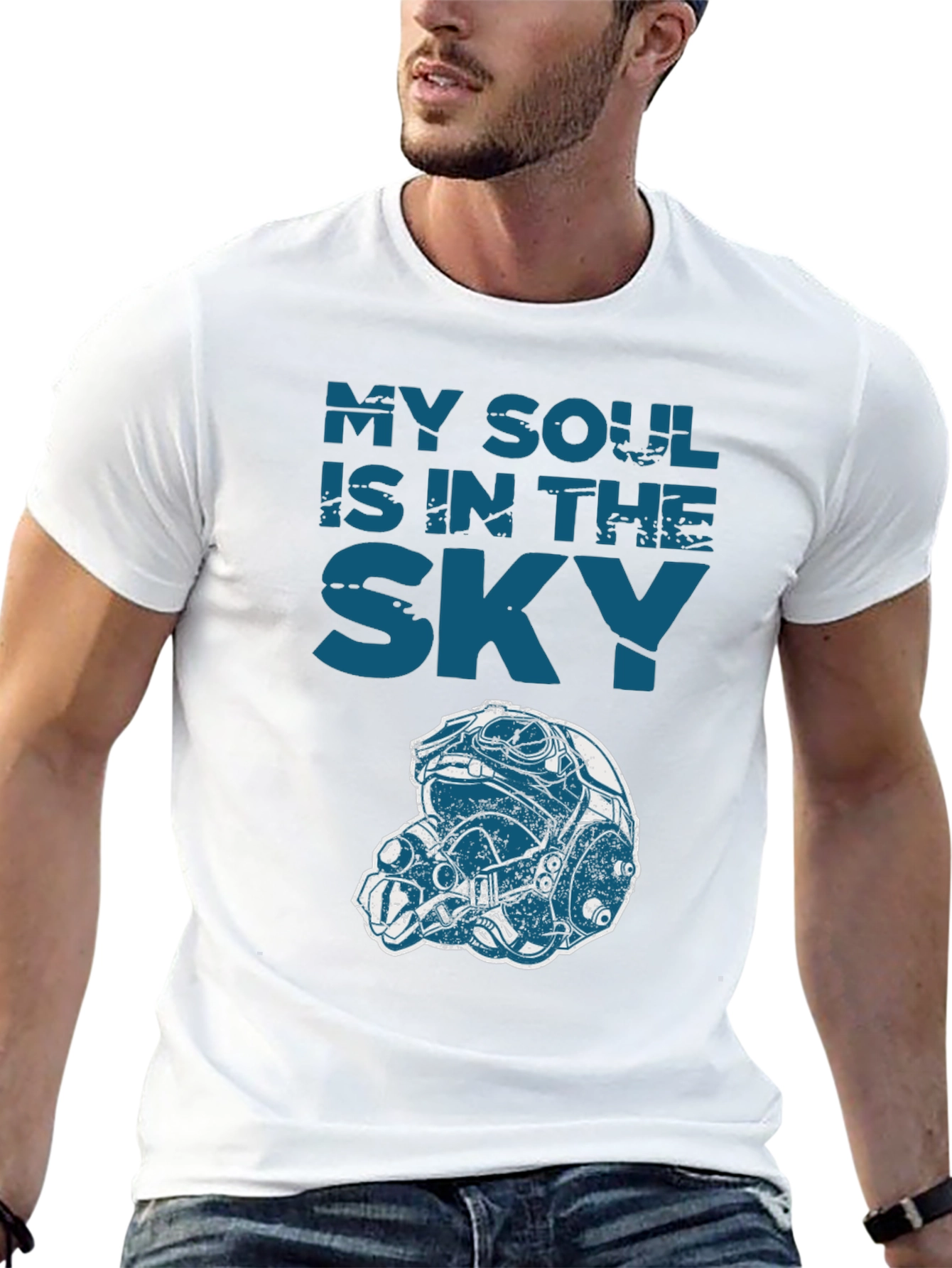 My Soul is in the Sky Graphic Tee - Pilot Helmet Design