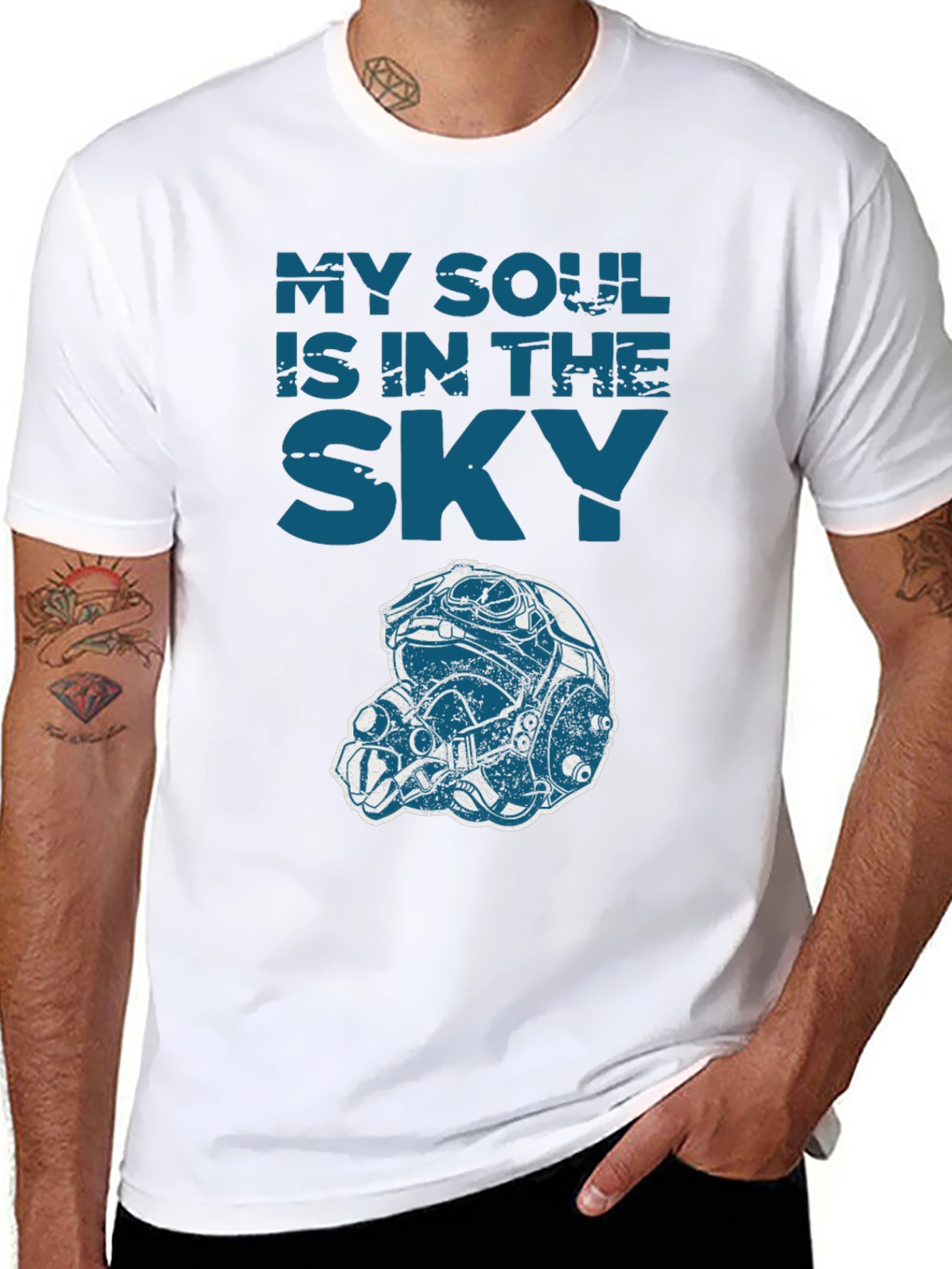 My Soul is in the Sky Graphic Tee - Pilot Helmet Design