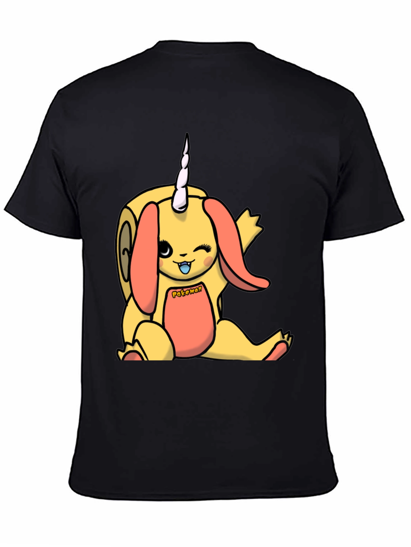 Cute Cartoon Unicorn T-Shirt - Unisex Black Tee