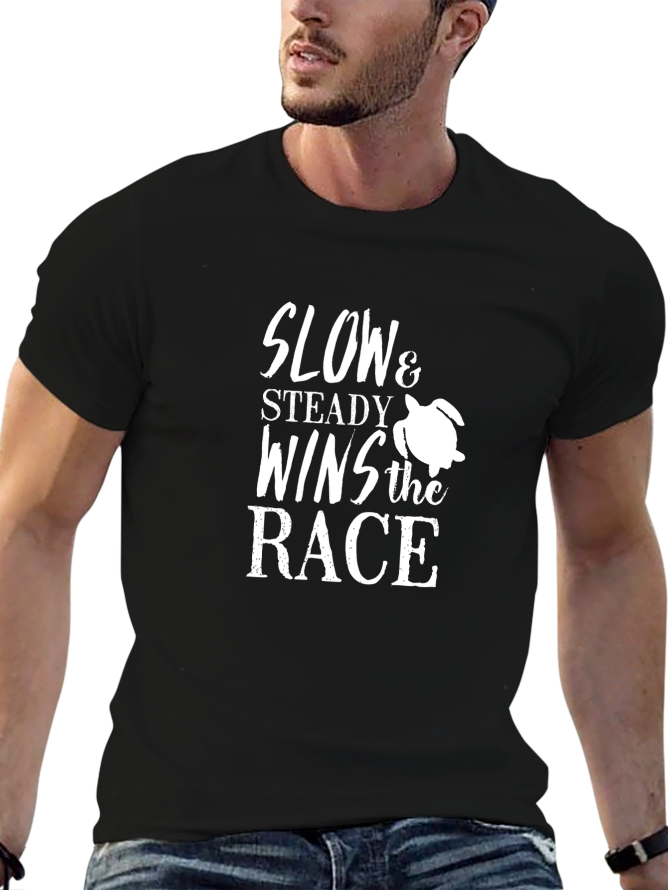 Slow & Steady Wins the Race Black Graphic Tee