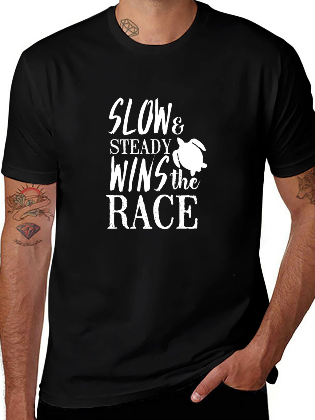 Slow & Steady Wins the Race Black Graphic Tee