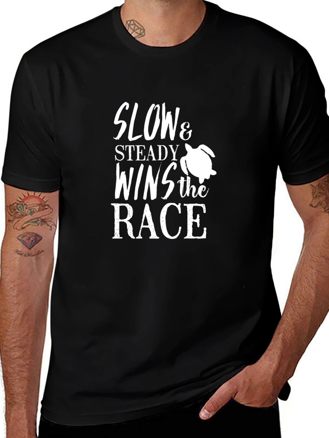 Slow & Steady Wins the Race Black Graphic Tee