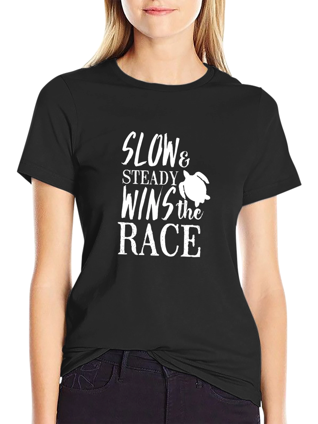 Slow & Steady Wins the Race Black Graphic Tee