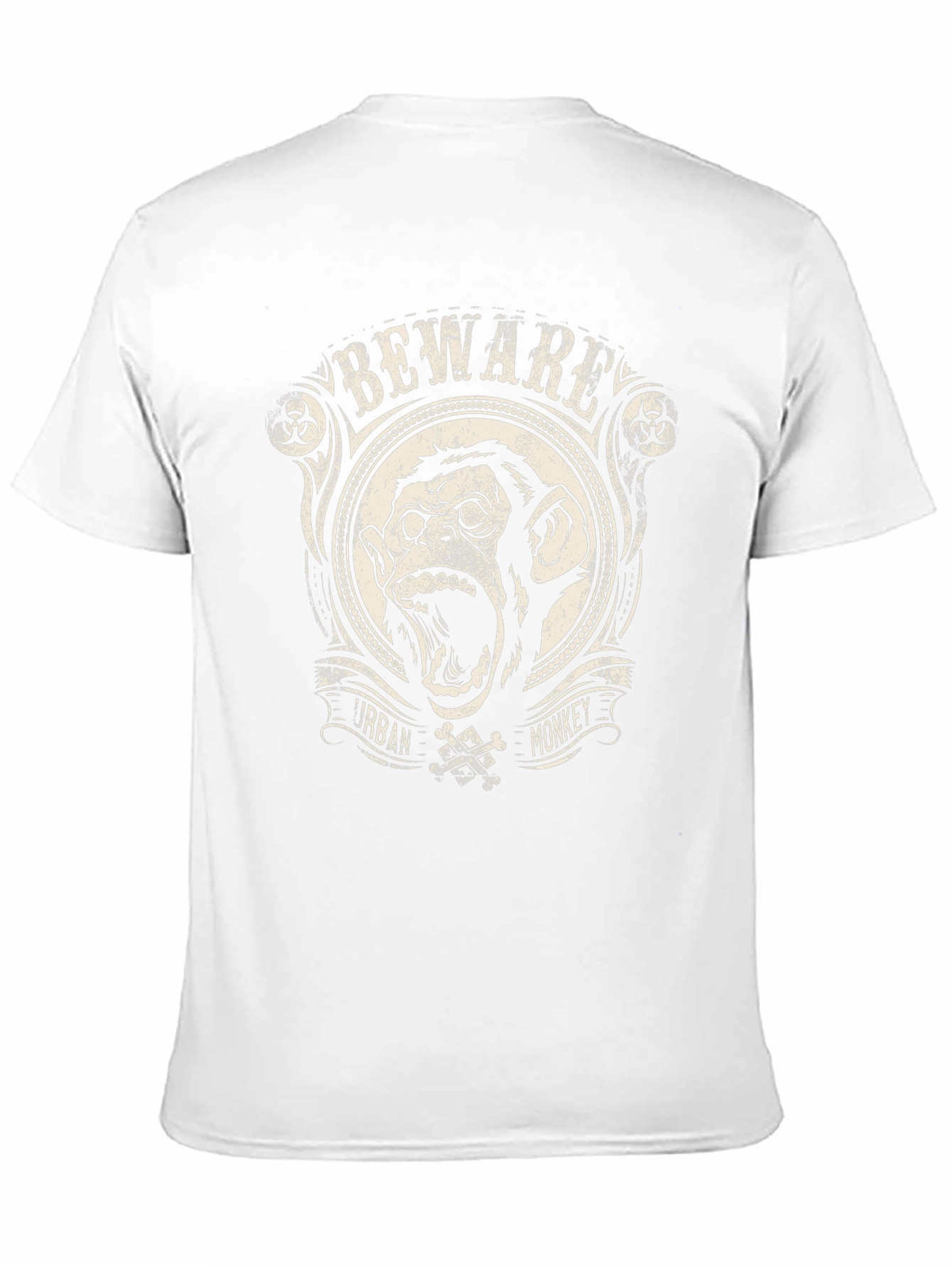 Beware Urban Monkey Graphic T-Shirt - Black