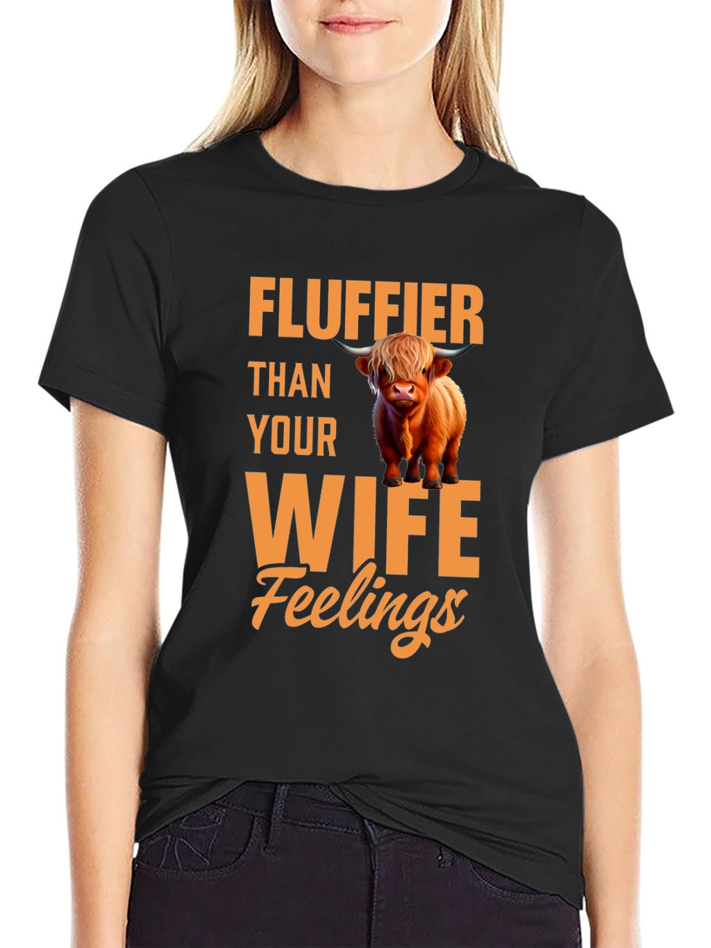 Fluffier Than Your Wife Highland Cow T-Shirt