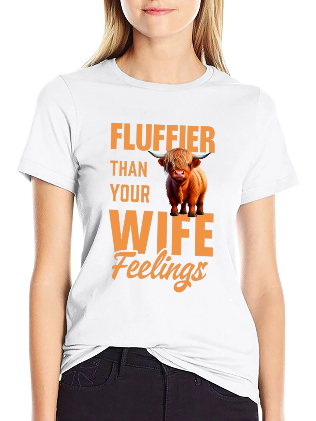 Fluffier Than Your Wife Highland Cow T-Shirt