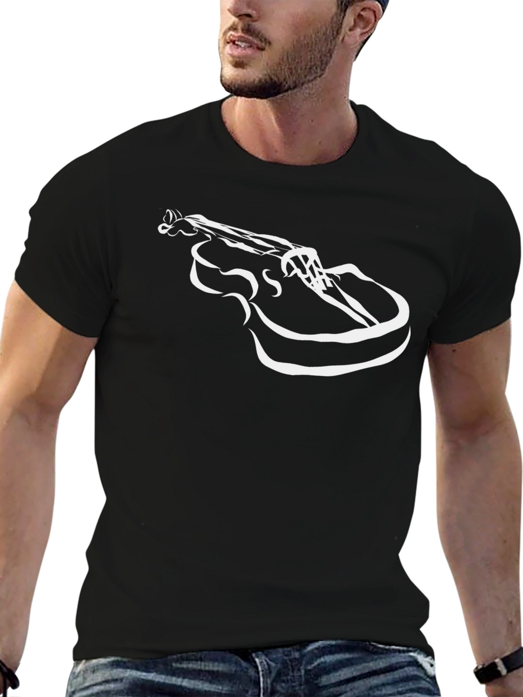 Abstract Violin Graphic Tee - Cool Musician Shirt