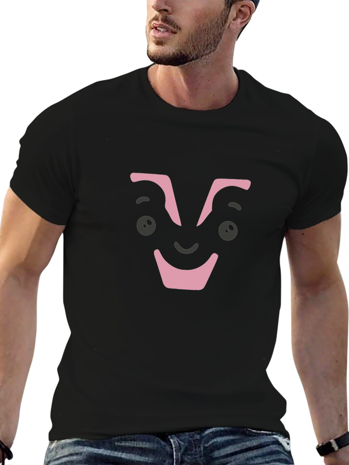 Funny Face Graphic Black T-Shirt