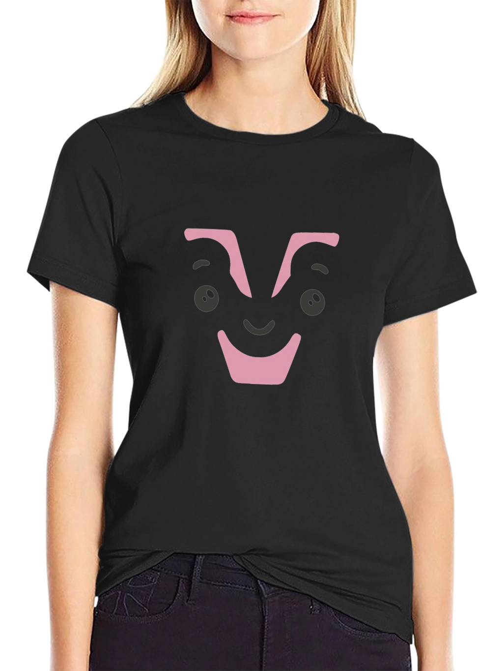 Funny Face Graphic Black T-Shirt