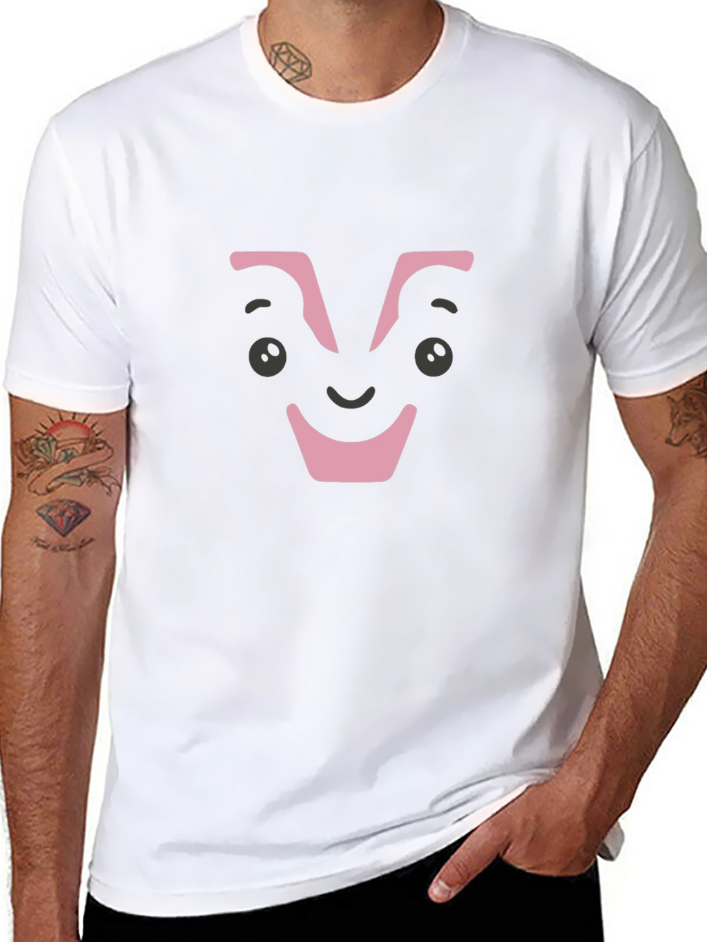 Funny Face Graphic Black T-Shirt