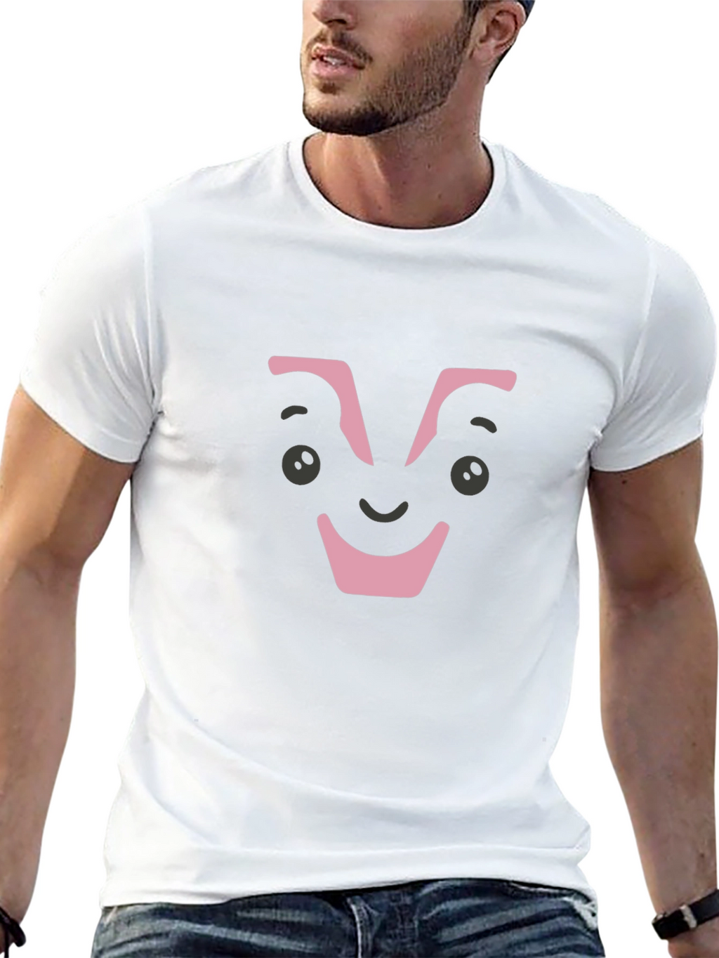 Funny Face Graphic Black T-Shirt