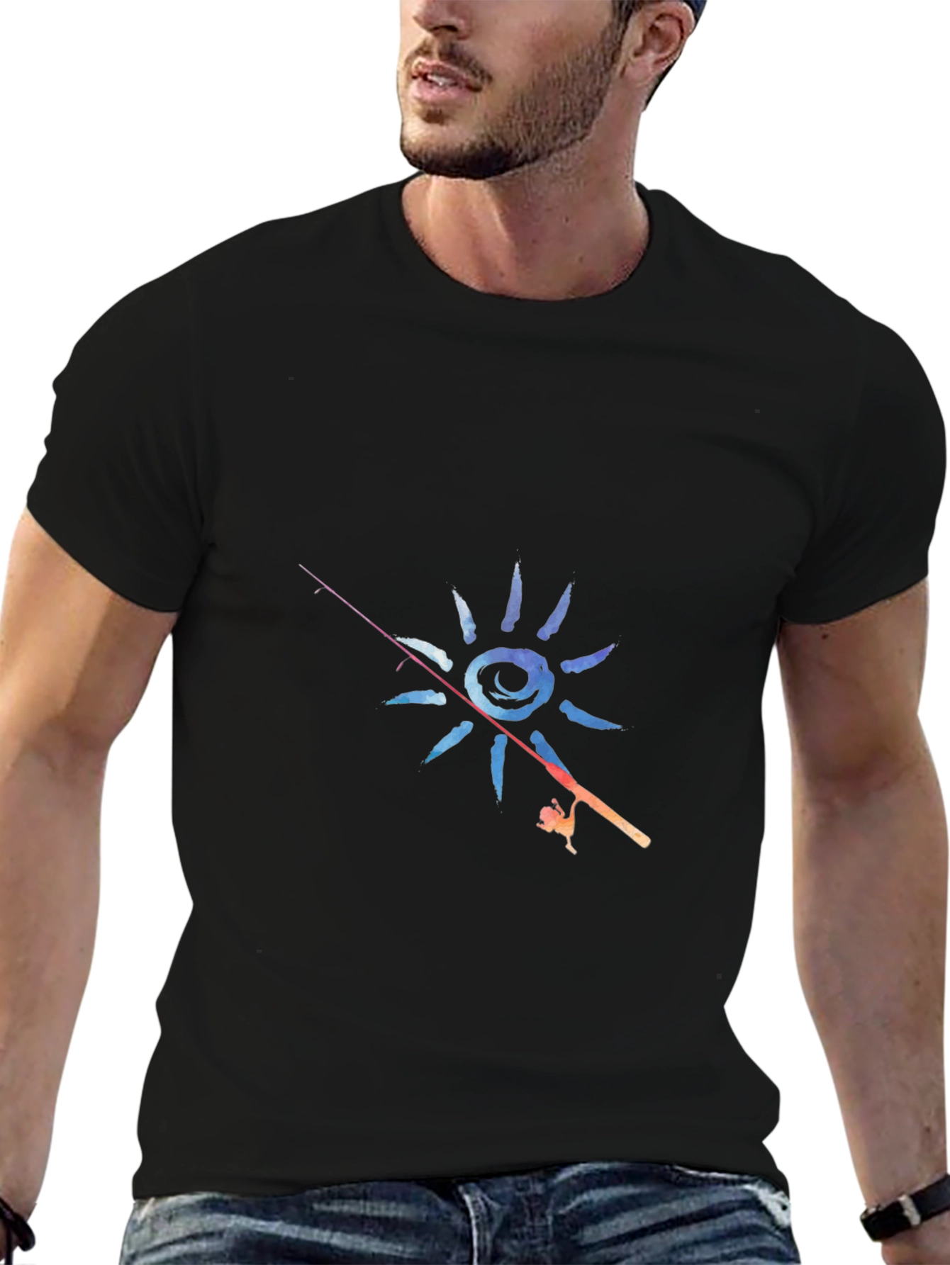 Fishing Sun Graphic T-Shirt