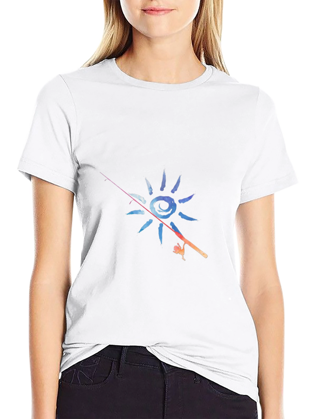 Fishing Sun Graphic T-Shirt