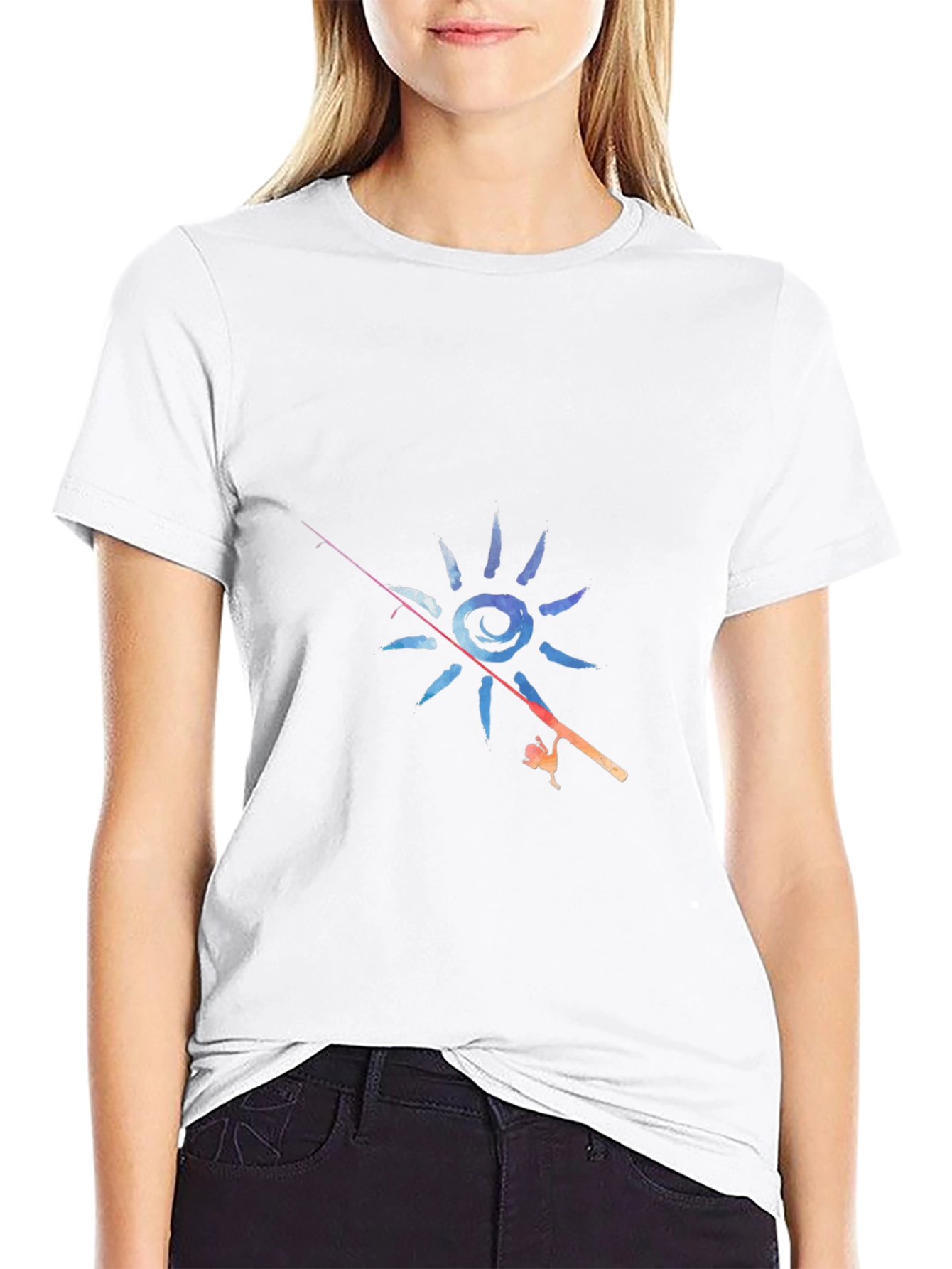 Fishing Sun Graphic T-Shirt