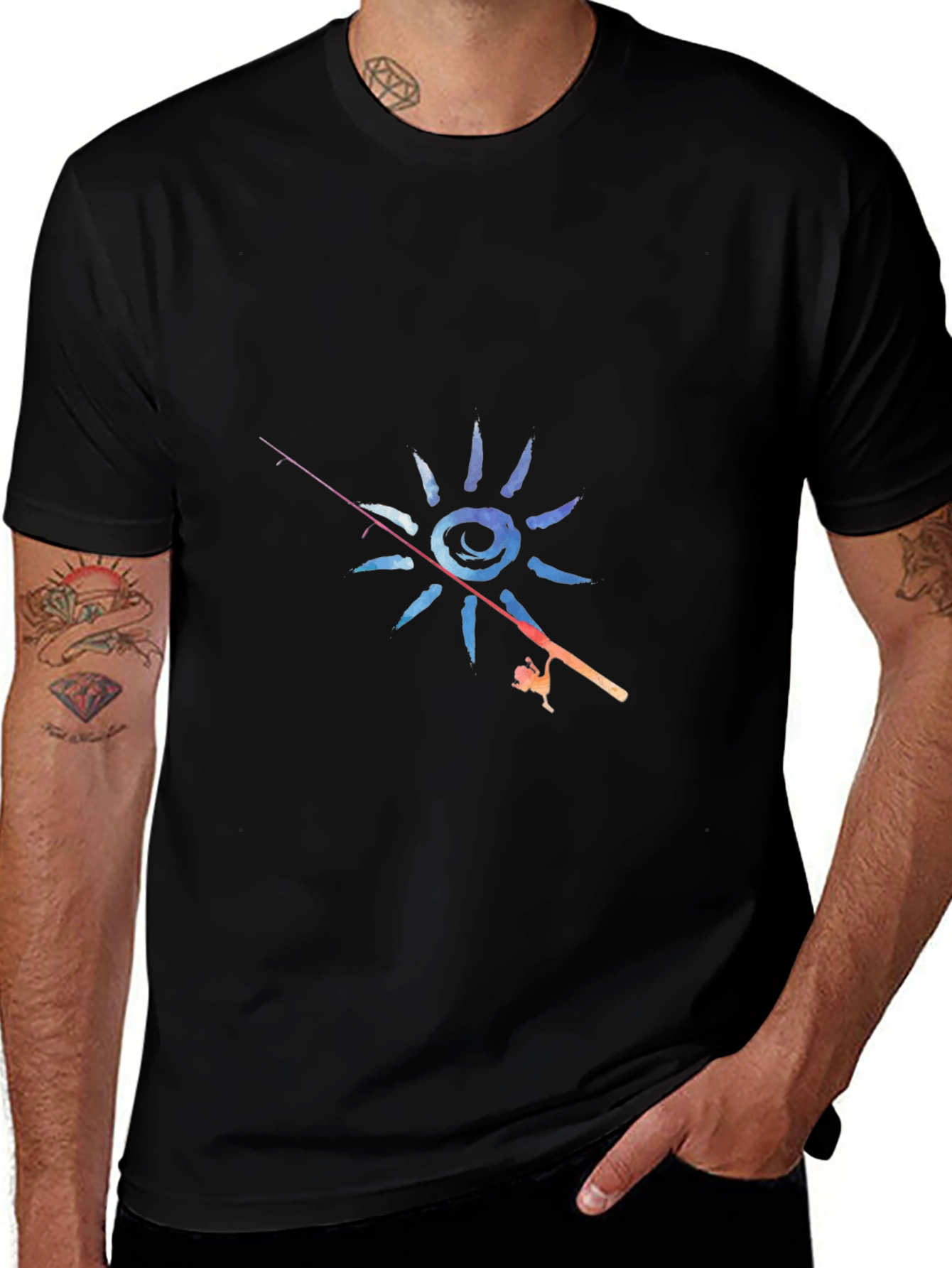 Fishing Sun Graphic T-Shirt