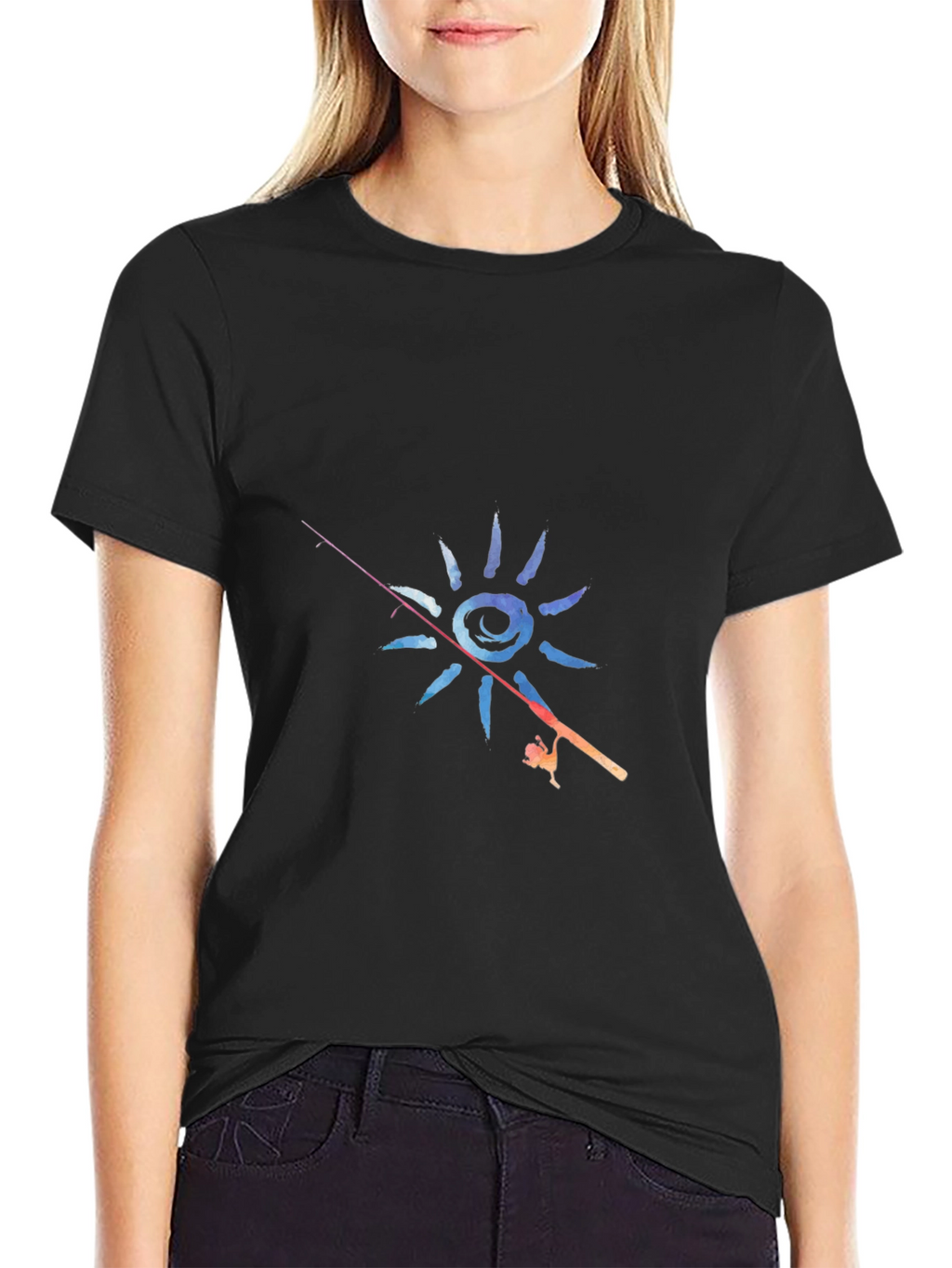 Fishing Sun Graphic T-Shirt