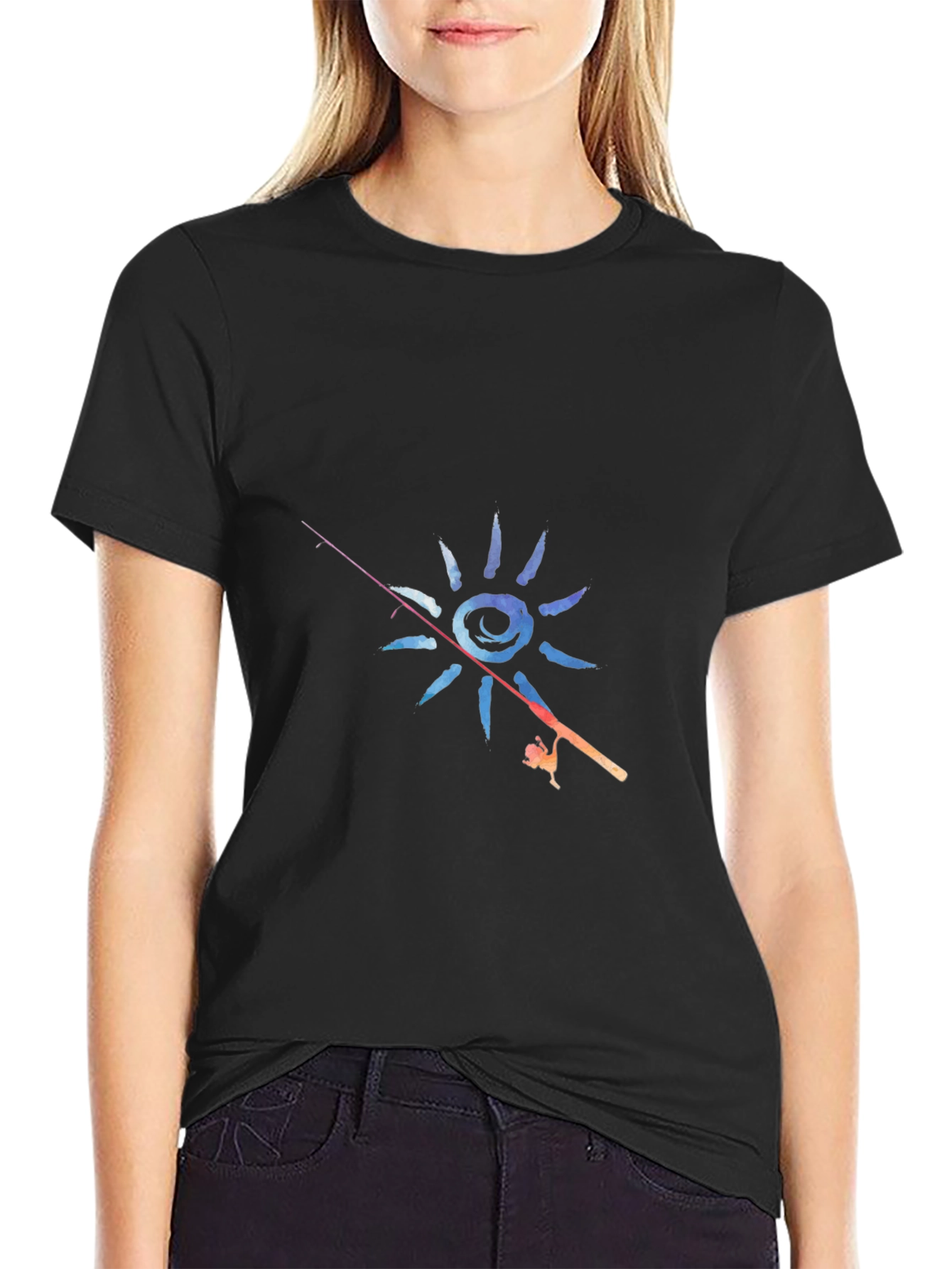 Fishing Sun Graphic T-Shirt