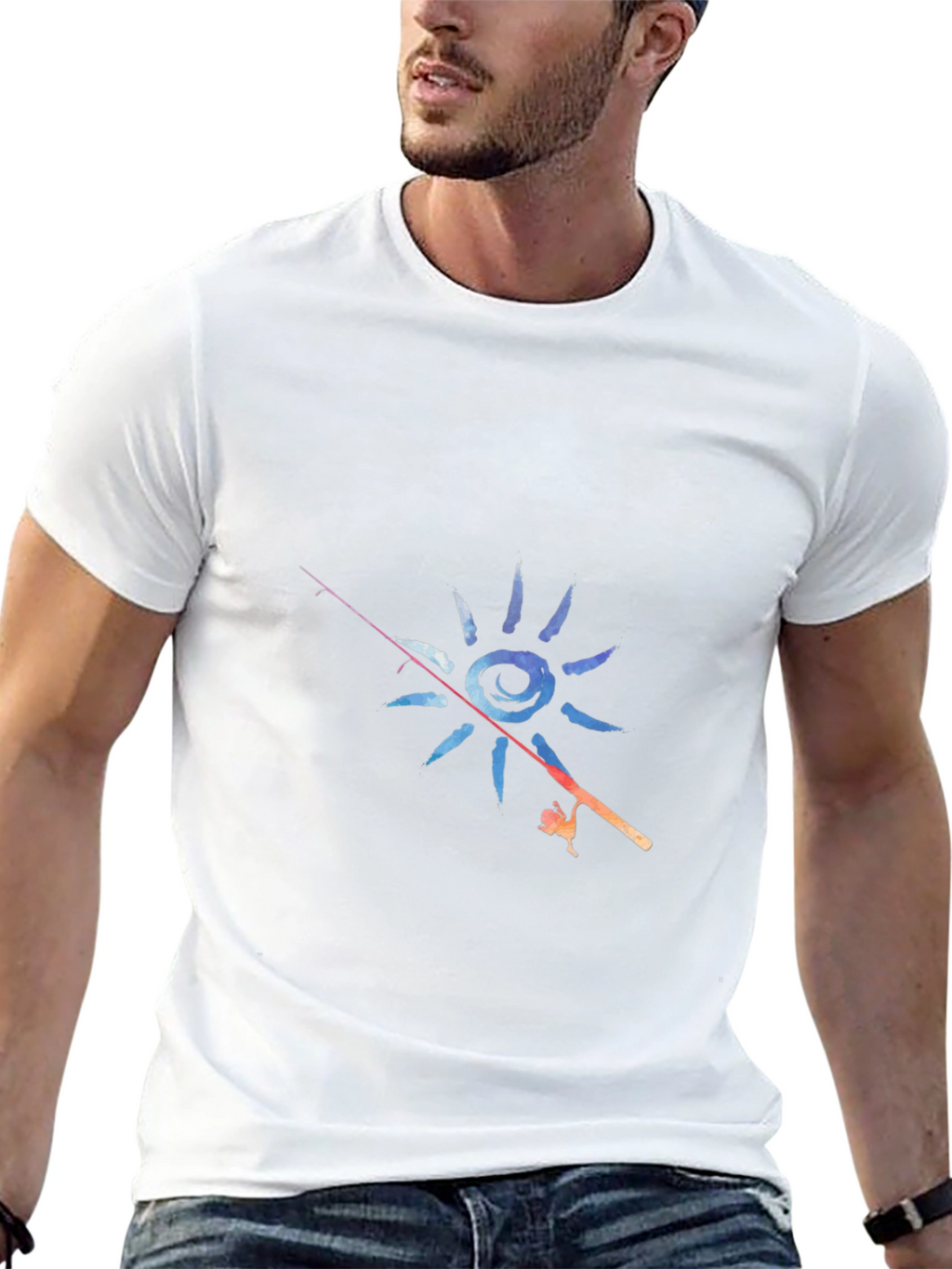 Fishing Sun Graphic T-Shirt