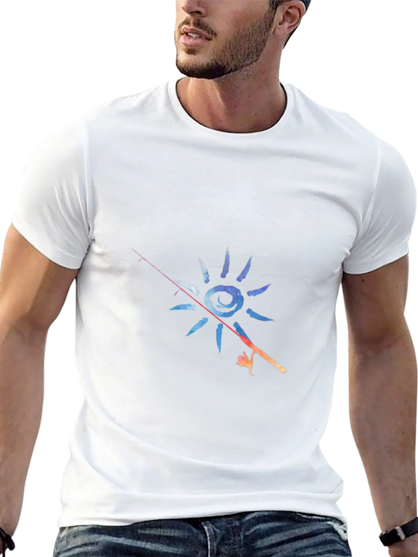 Fishing Sun Graphic T-Shirt