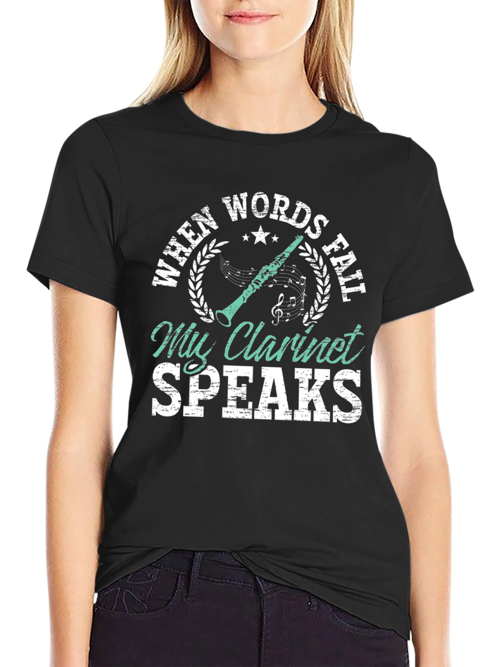 When Words Fail Clarinet Speaks T-Shirt