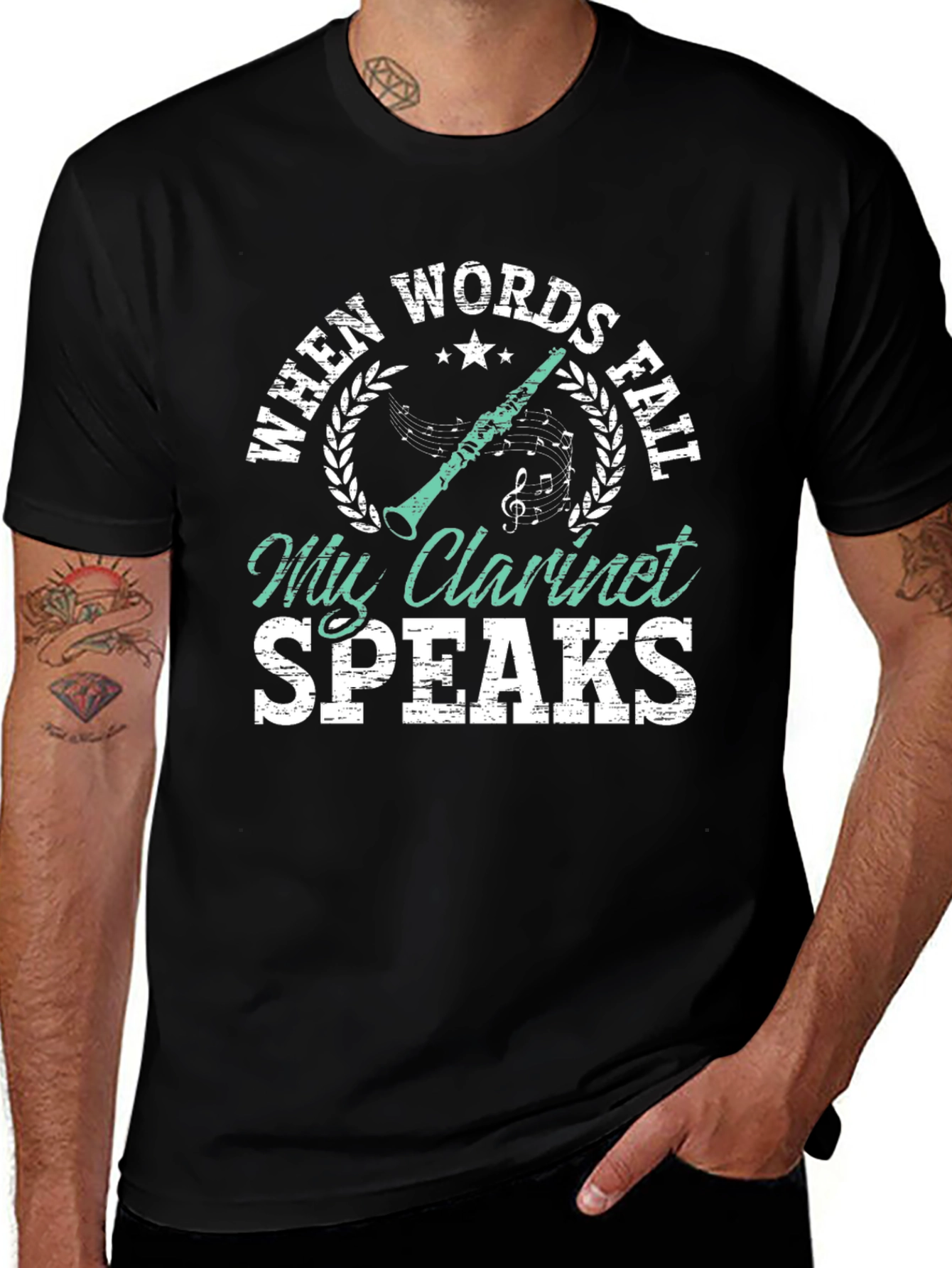 When Words Fail Clarinet Speaks T-Shirt