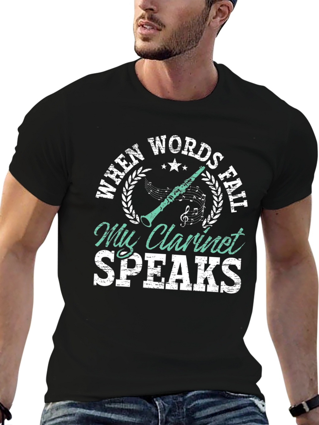 When Words Fail Clarinet Speaks T-Shirt