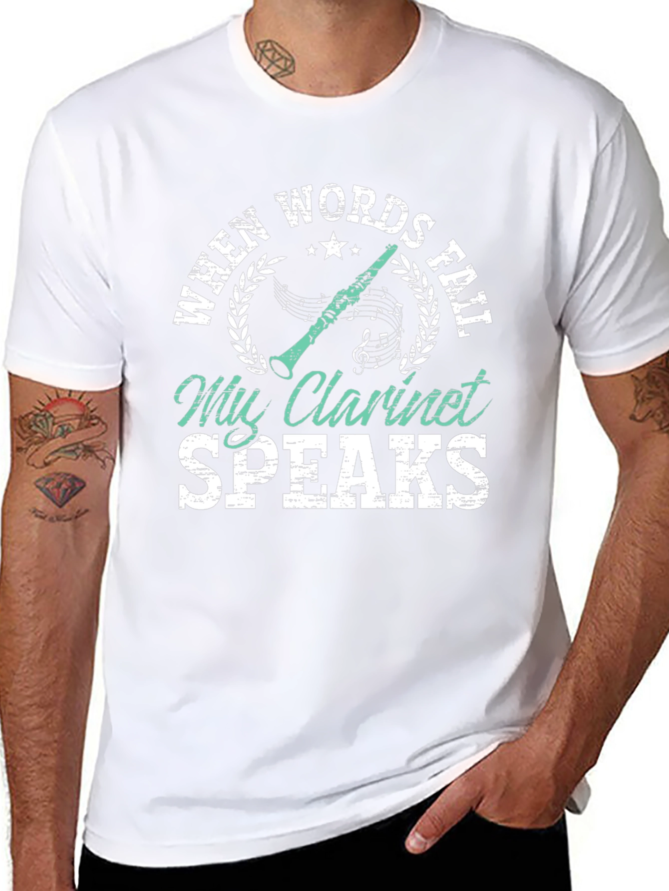 When Words Fail Clarinet Speaks T-Shirt