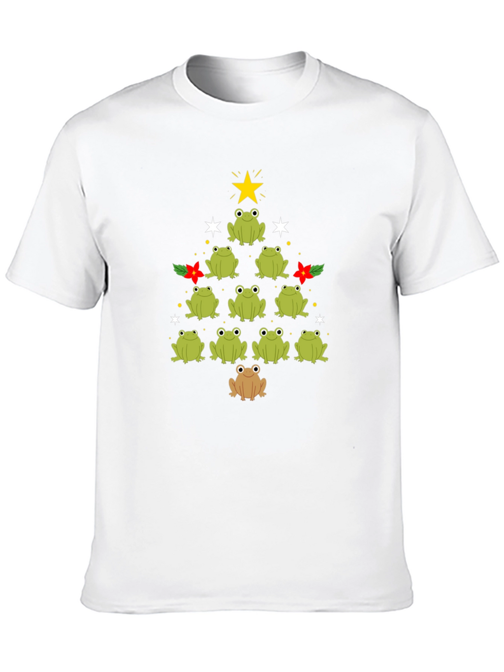 Frog Christmas Tree Black T-Shirt
