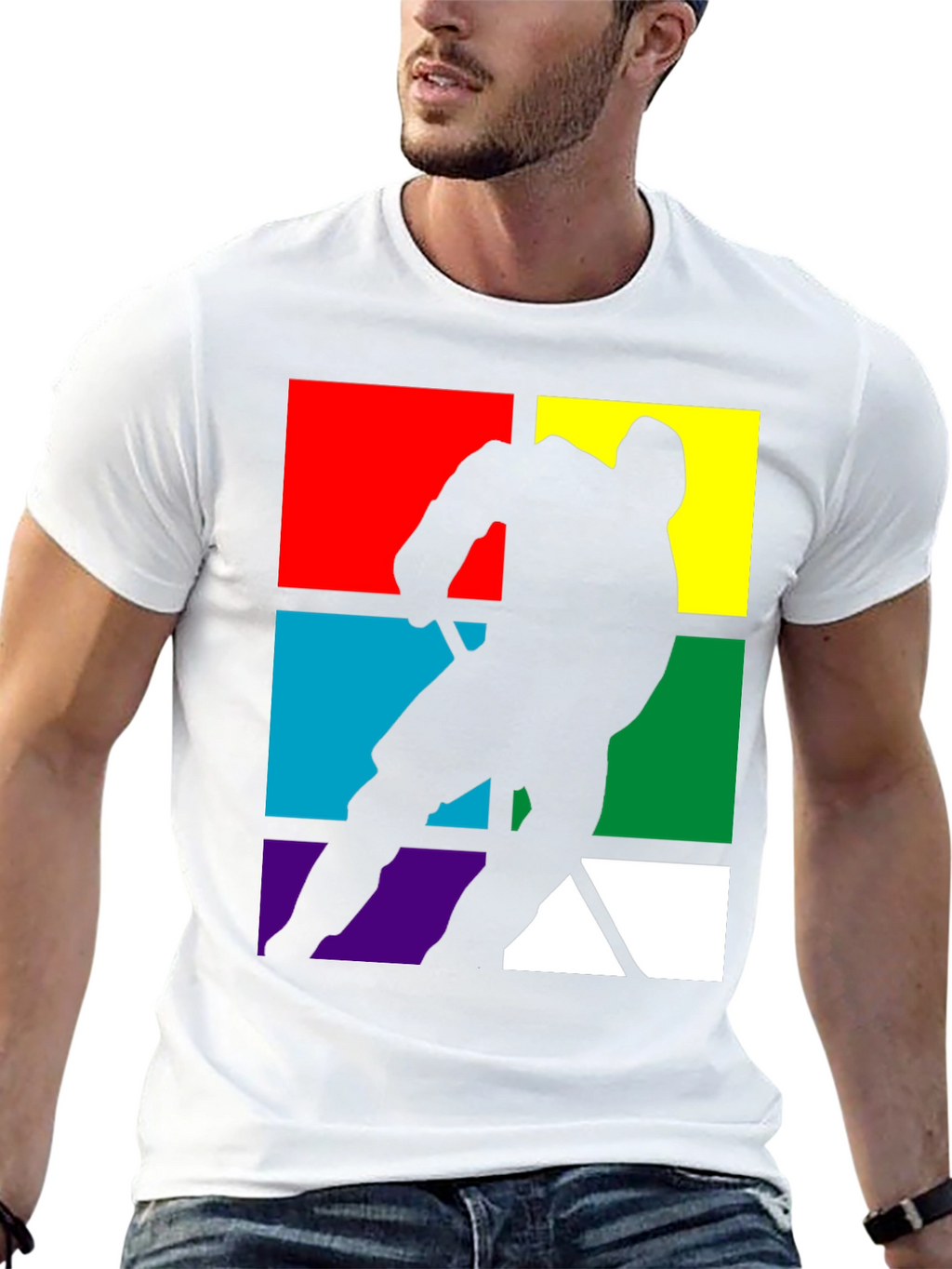 Retro Hockey Player Graphic Tee