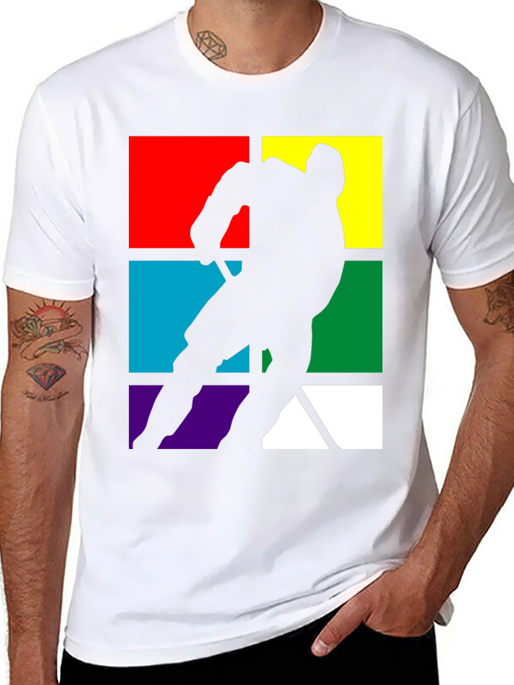 Retro Hockey Player Graphic Tee
