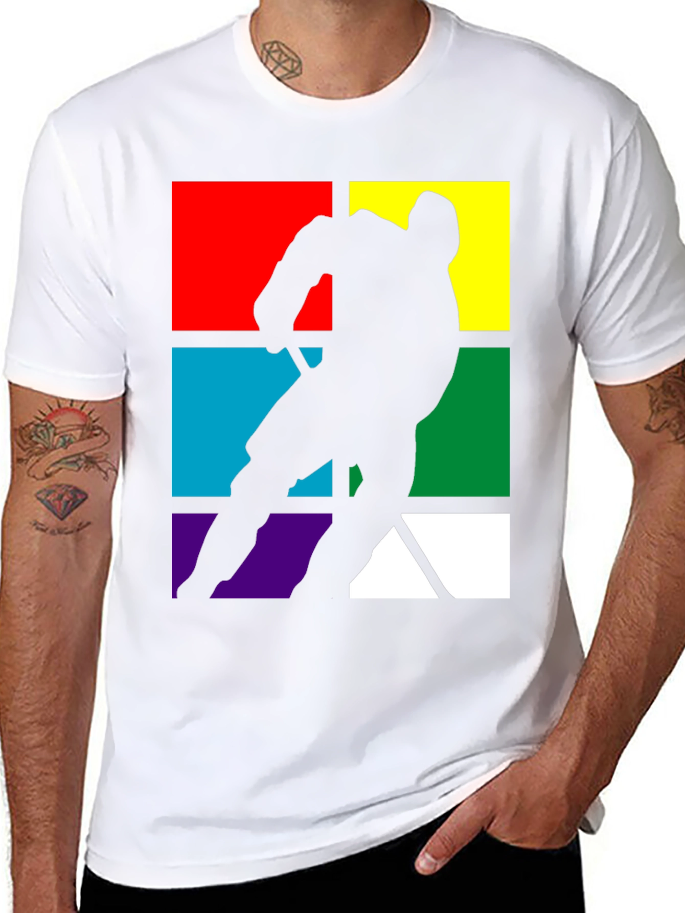 Retro Hockey Player Graphic Tee