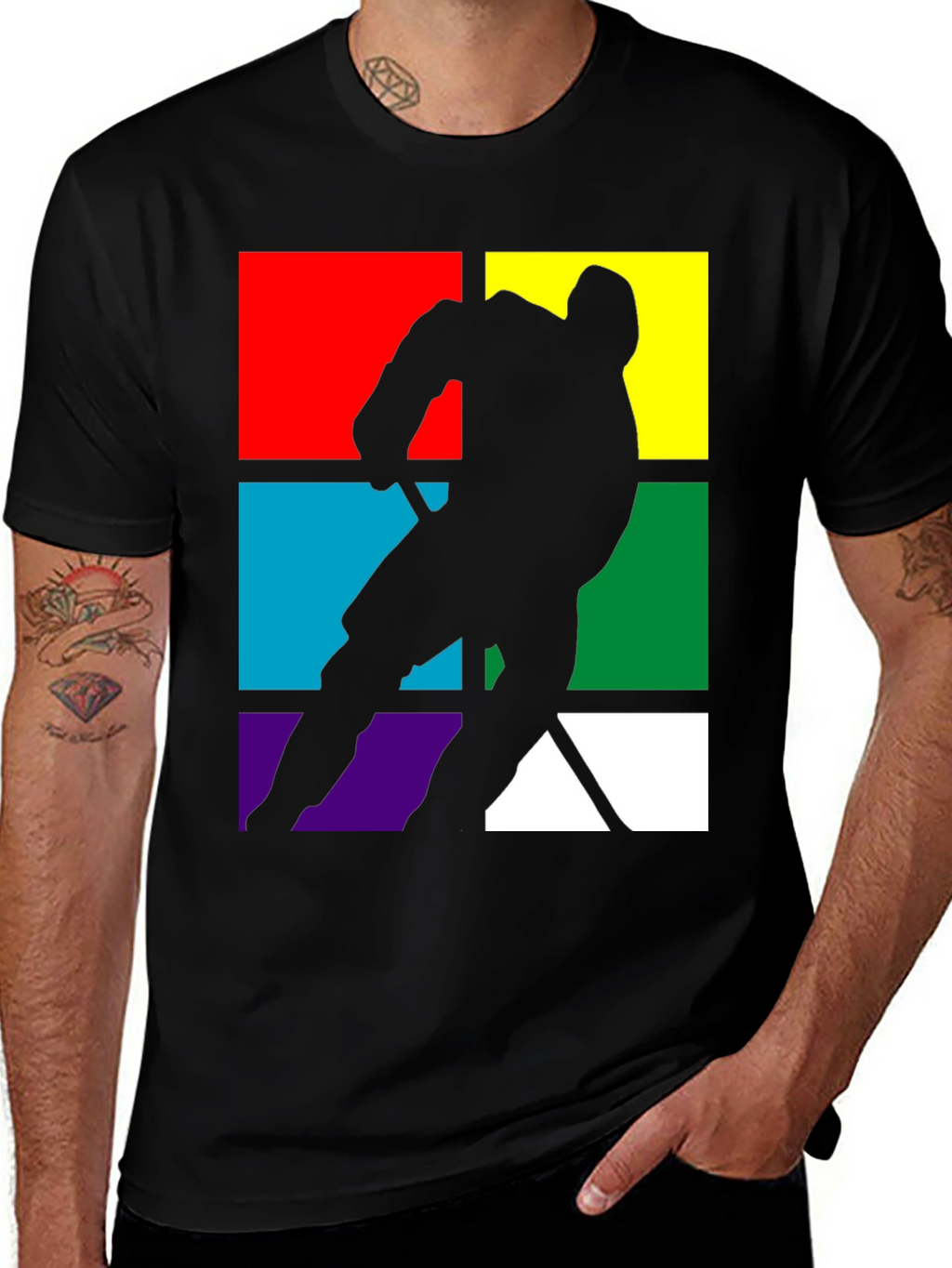 Retro Hockey Player Graphic Tee