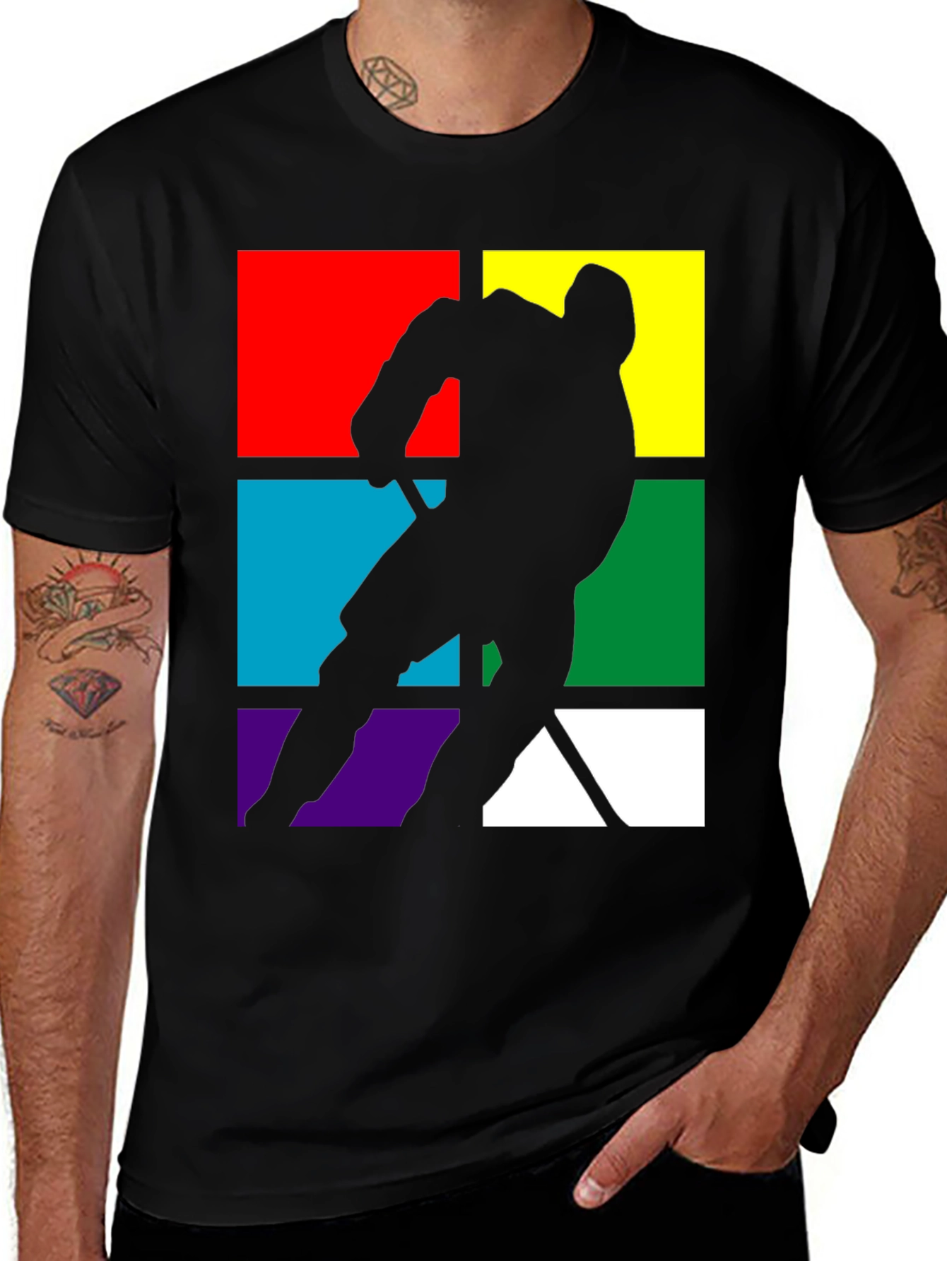 Retro Hockey Player Graphic Tee