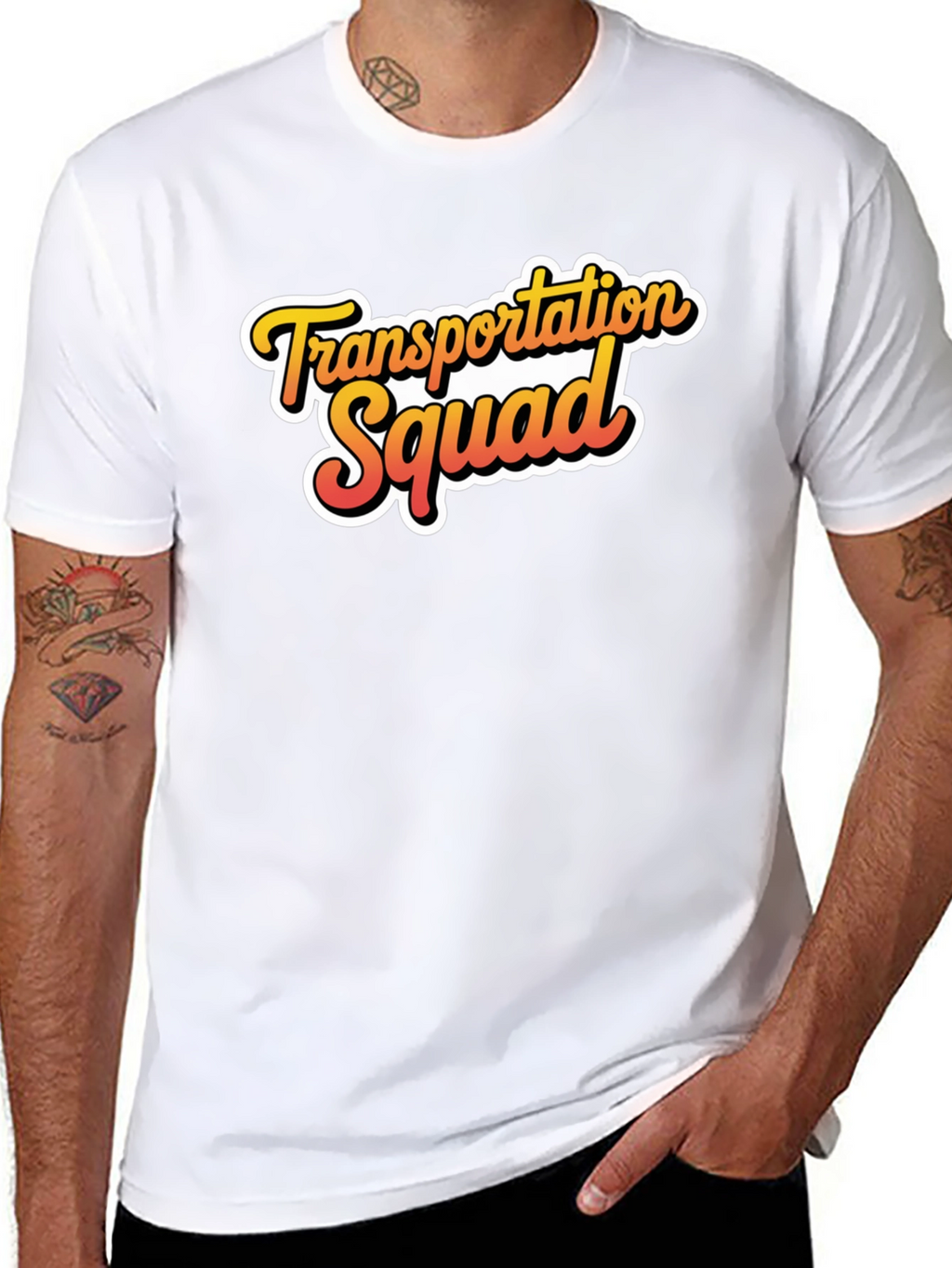 Transportation Squad Graphic Tee - Black Cotton Blend