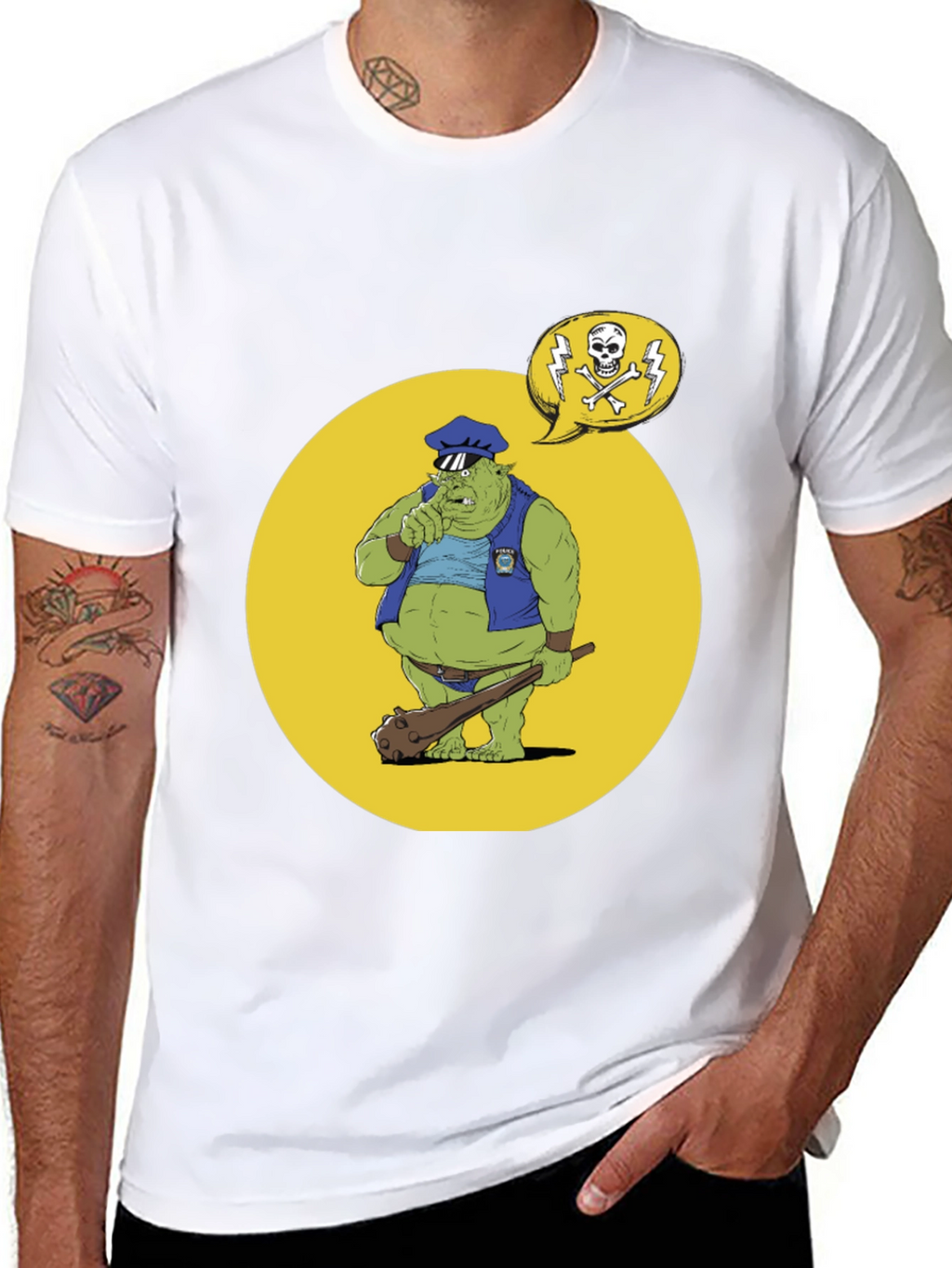 Troll Police T-Shirt - Funny Cartoon Design