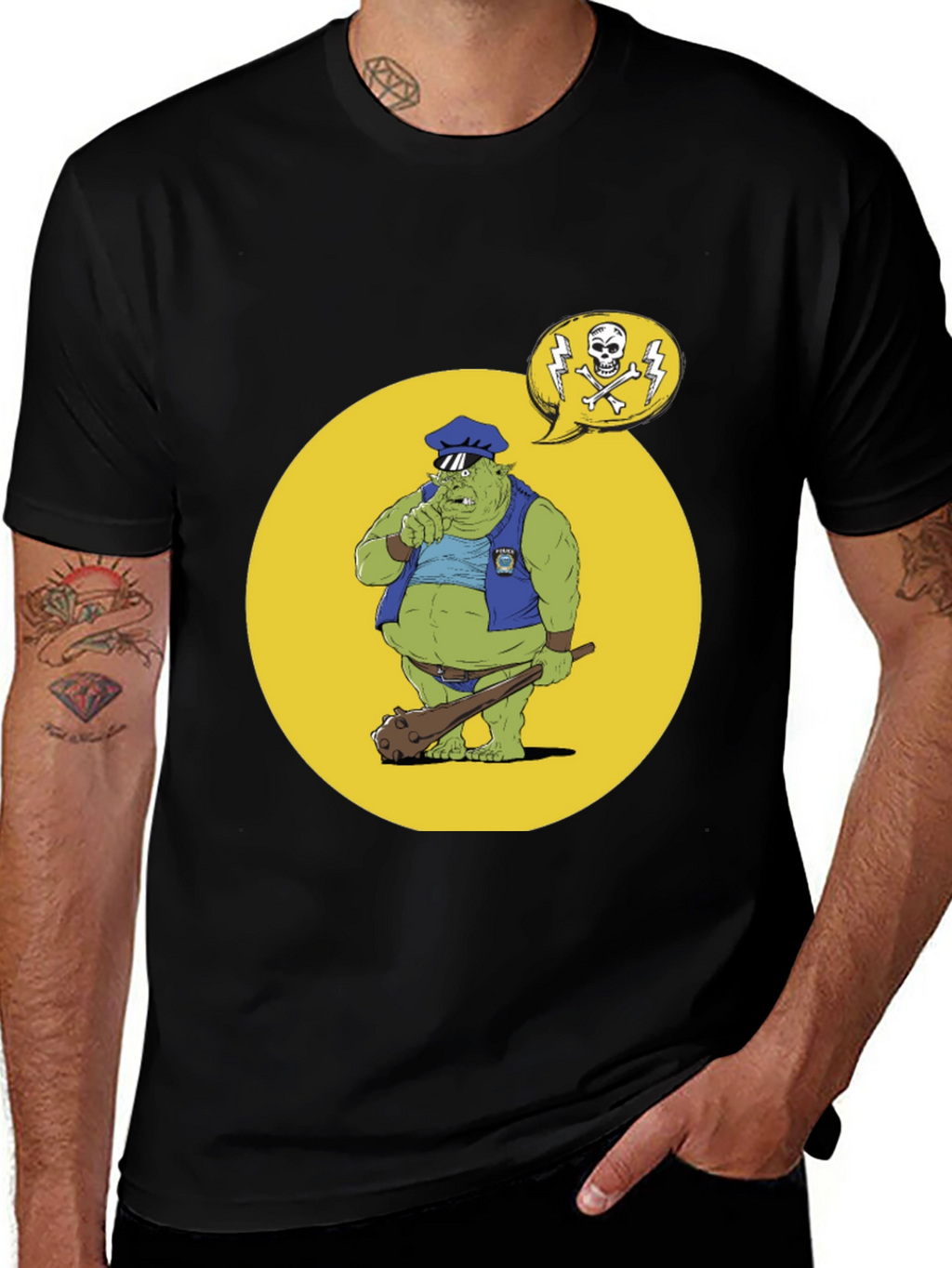 Troll Police T-Shirt - Funny Cartoon Design