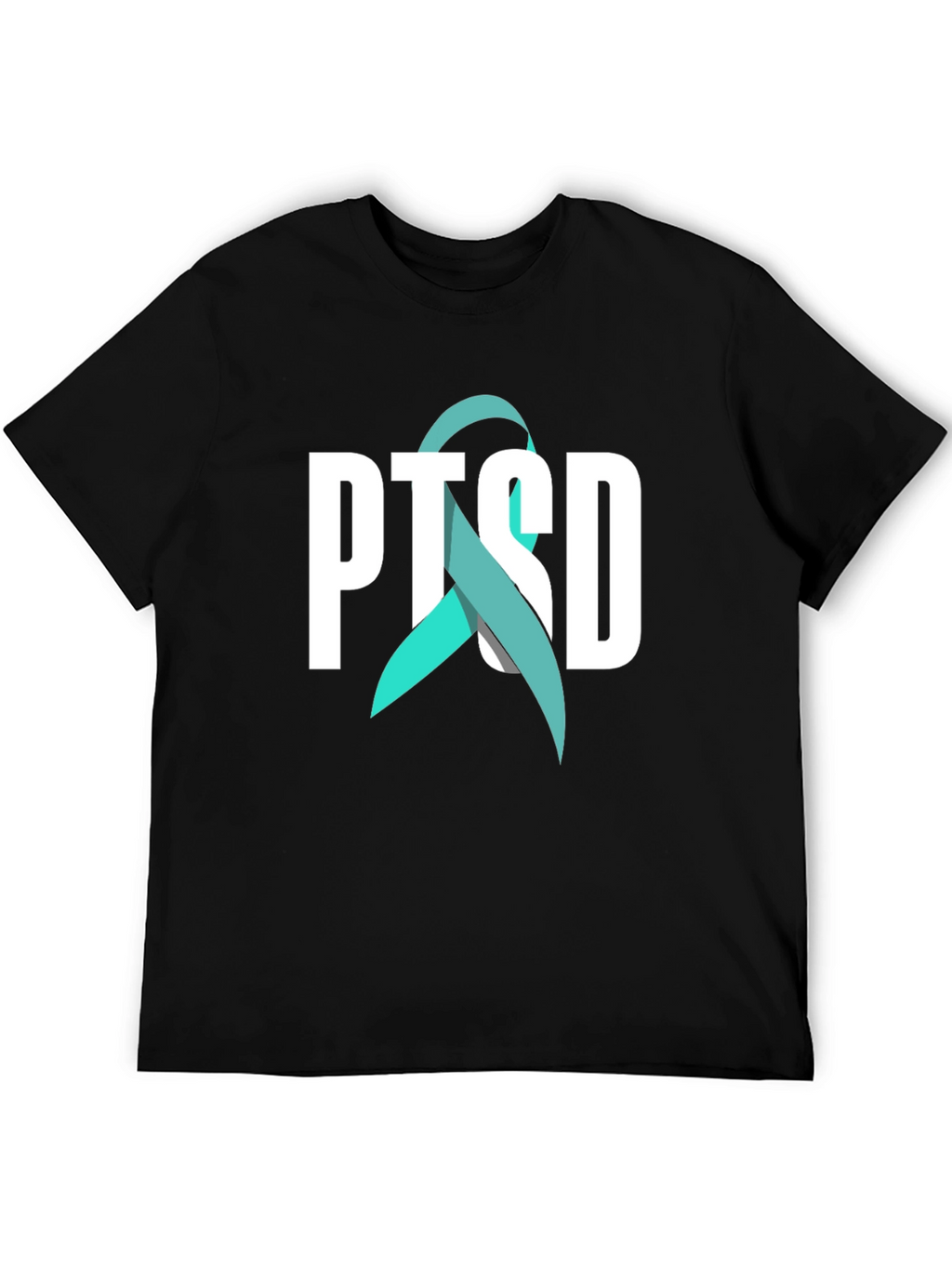 PTSD Awareness Ribbon Graphic Tee - Black