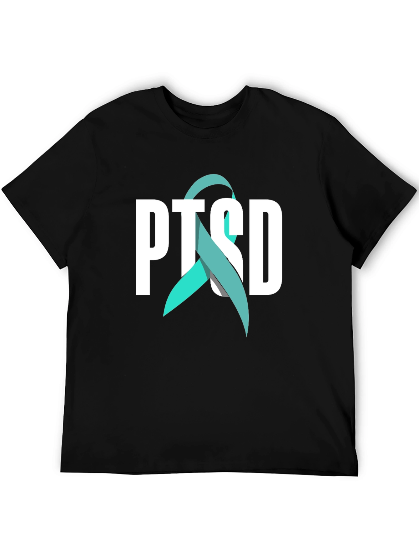 PTSD Awareness Ribbon Graphic Tee - Black