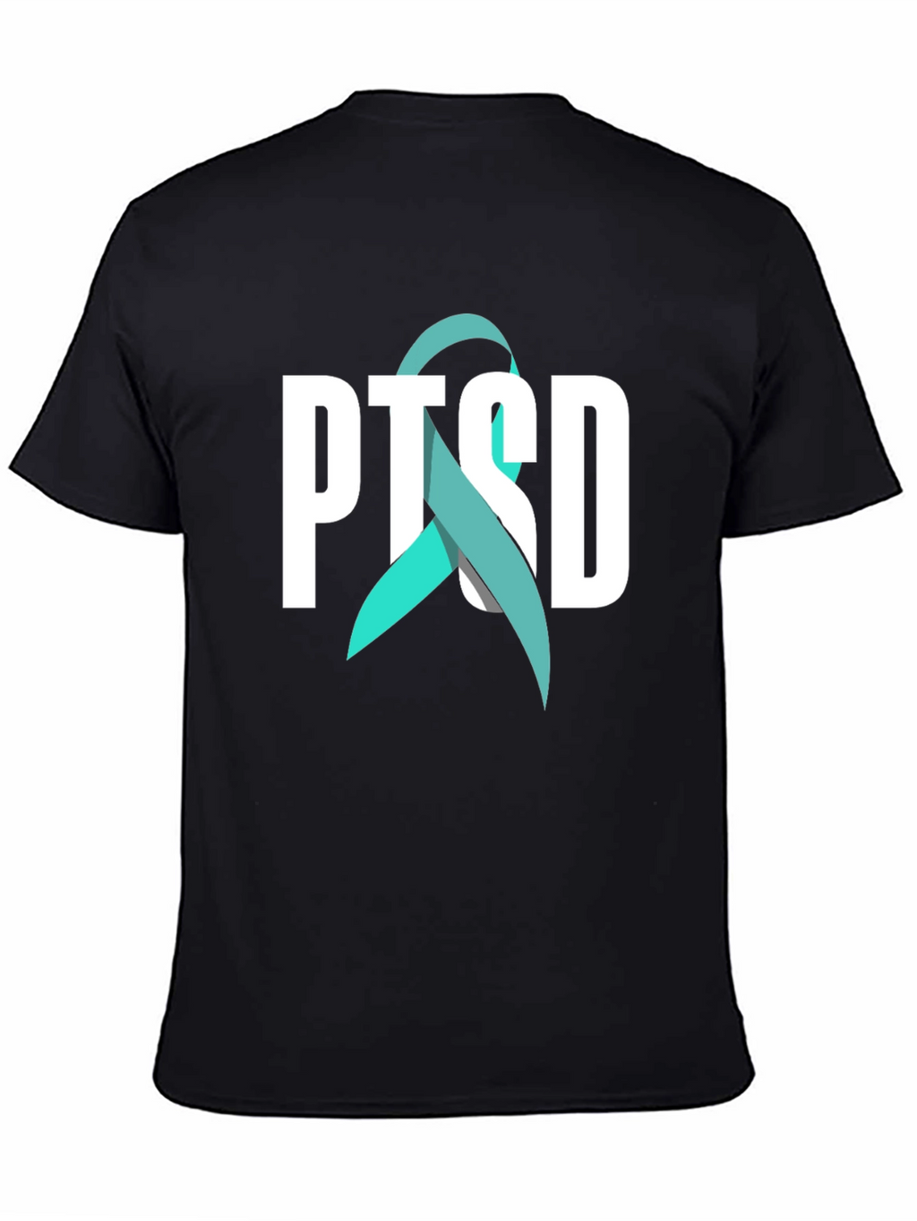 PTSD Awareness Ribbon Graphic Tee - Black