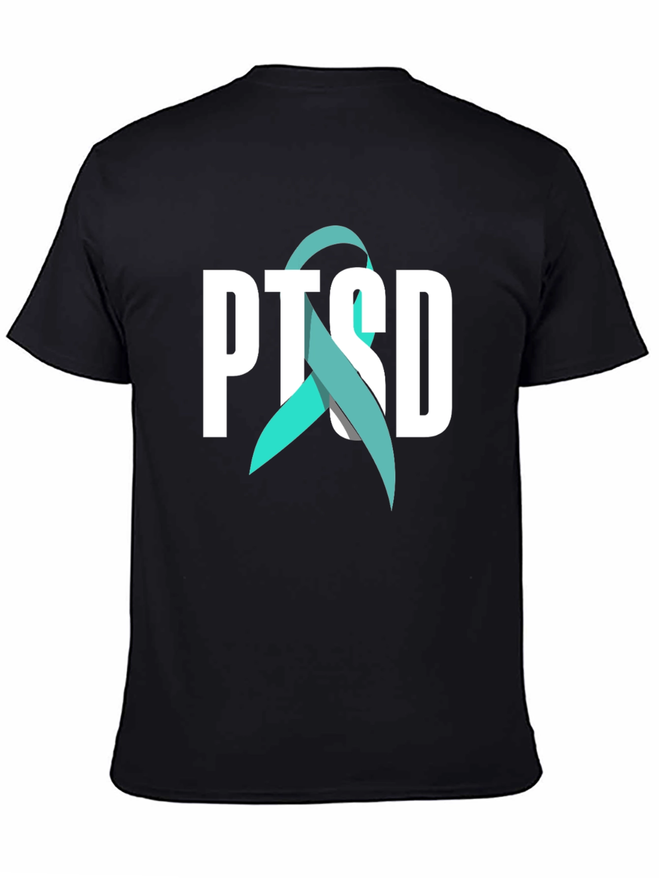 PTSD Awareness Ribbon Graphic Tee - Black