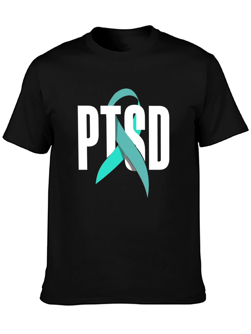 PTSD Awareness Ribbon Graphic Tee - Black