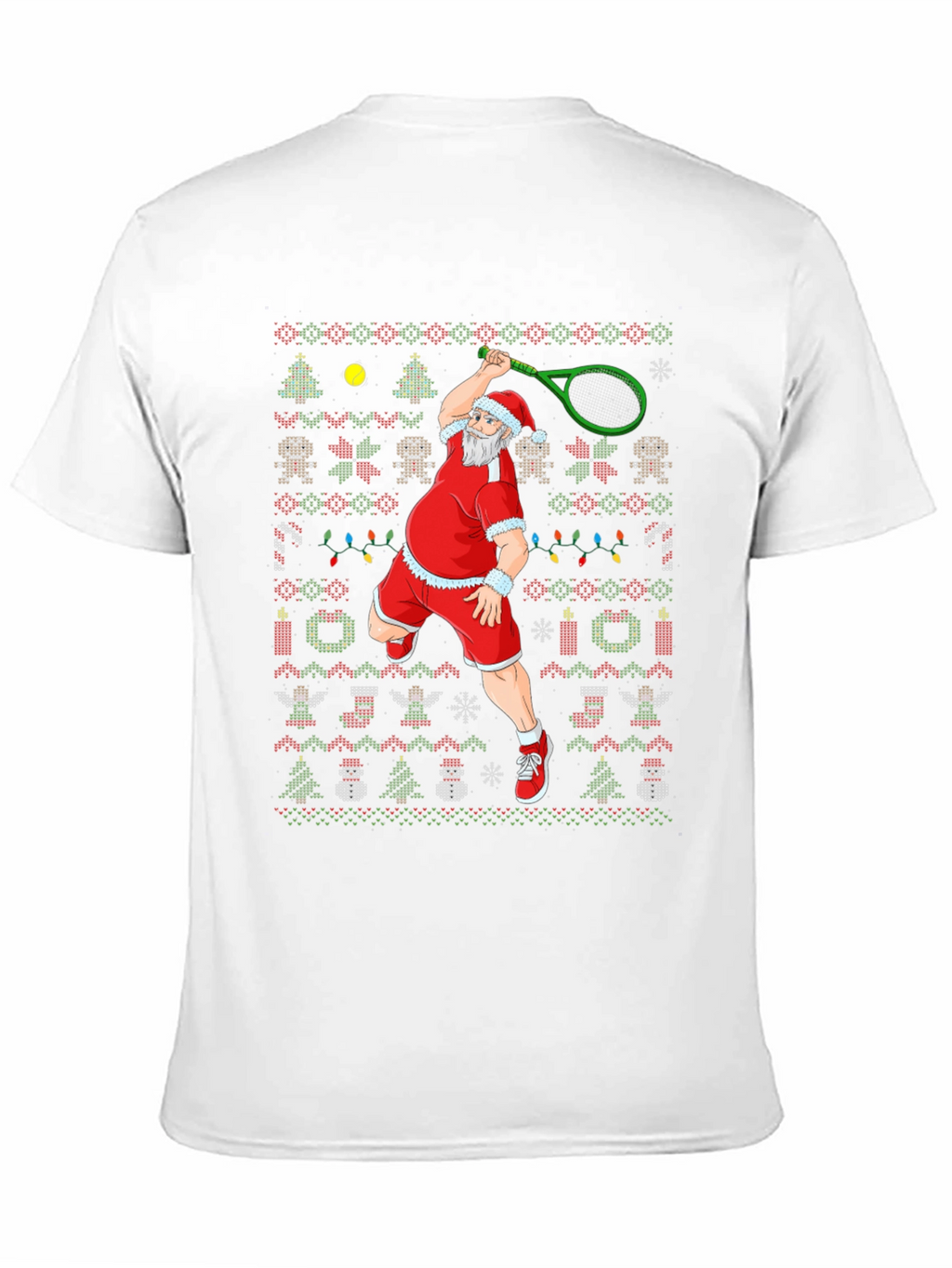 Santa Tennis Ugly Christmas T-Shirt