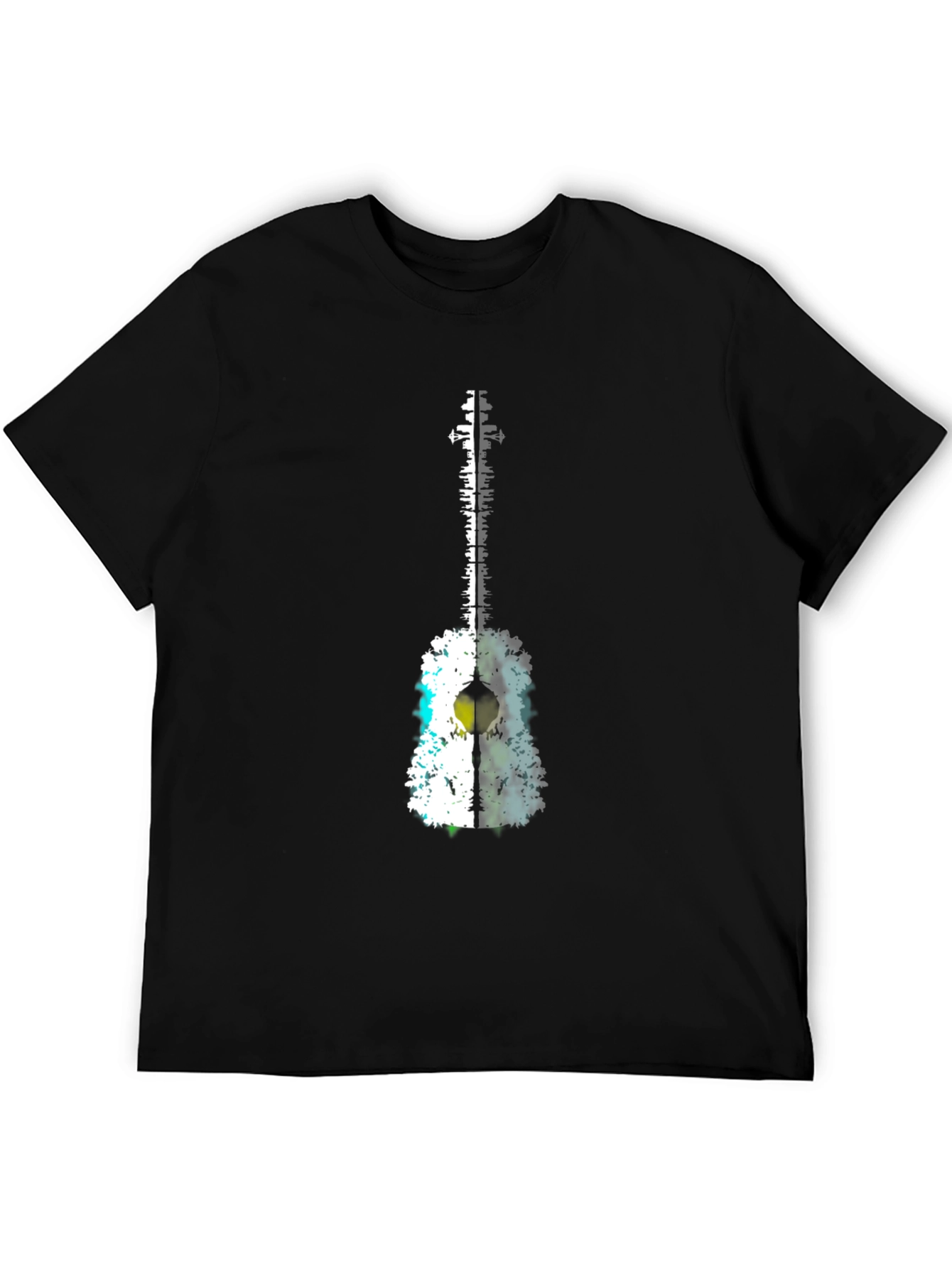Abstract Guitar Graphic Tee - Black T-Shirt