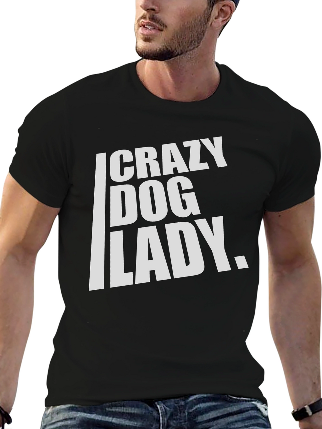 Crazy Dog Lady T-Shirt - Black Cotton Tee